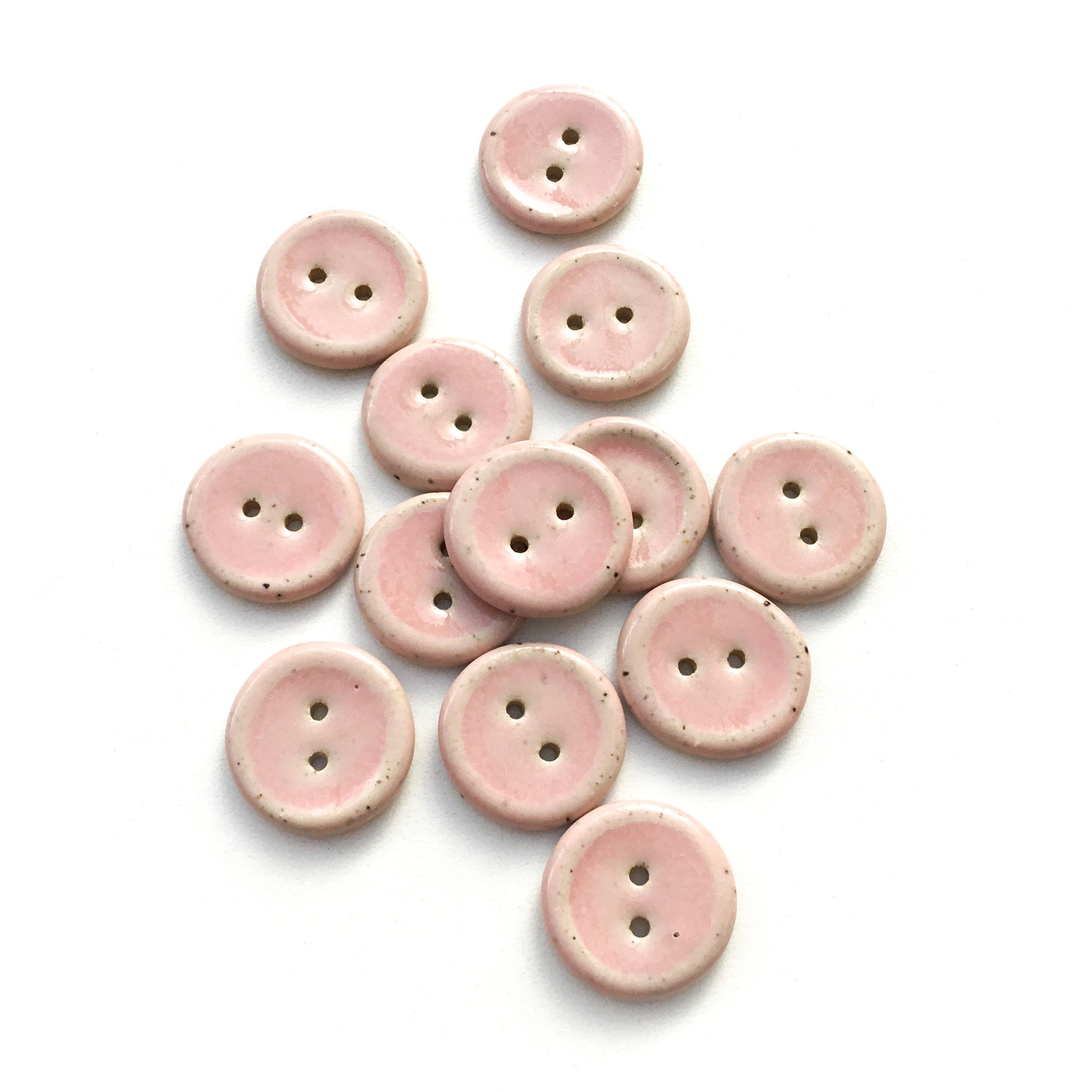 Light Pink Stoneware Buttons 13/16”