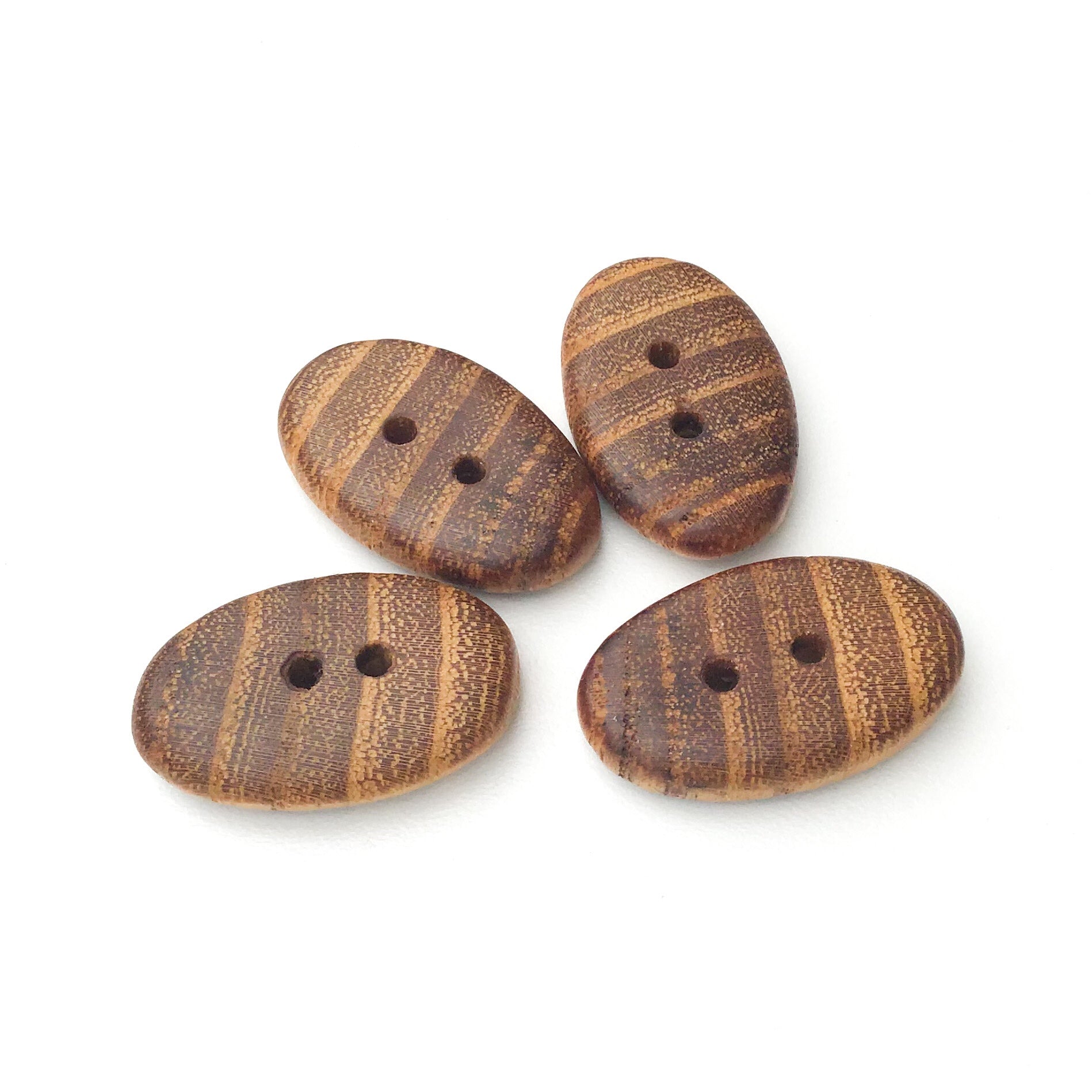 Black Locust Wood Buttons - Wooden Toggle Buttons - 3/4 X 1 3/16 - 4 Pack