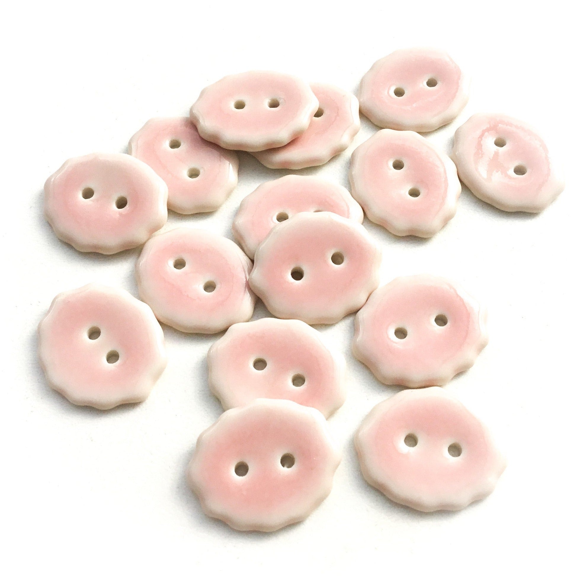 Dusty Pink Ceramic Buttons - Small Oval Buttons - 7/16 x 9/16