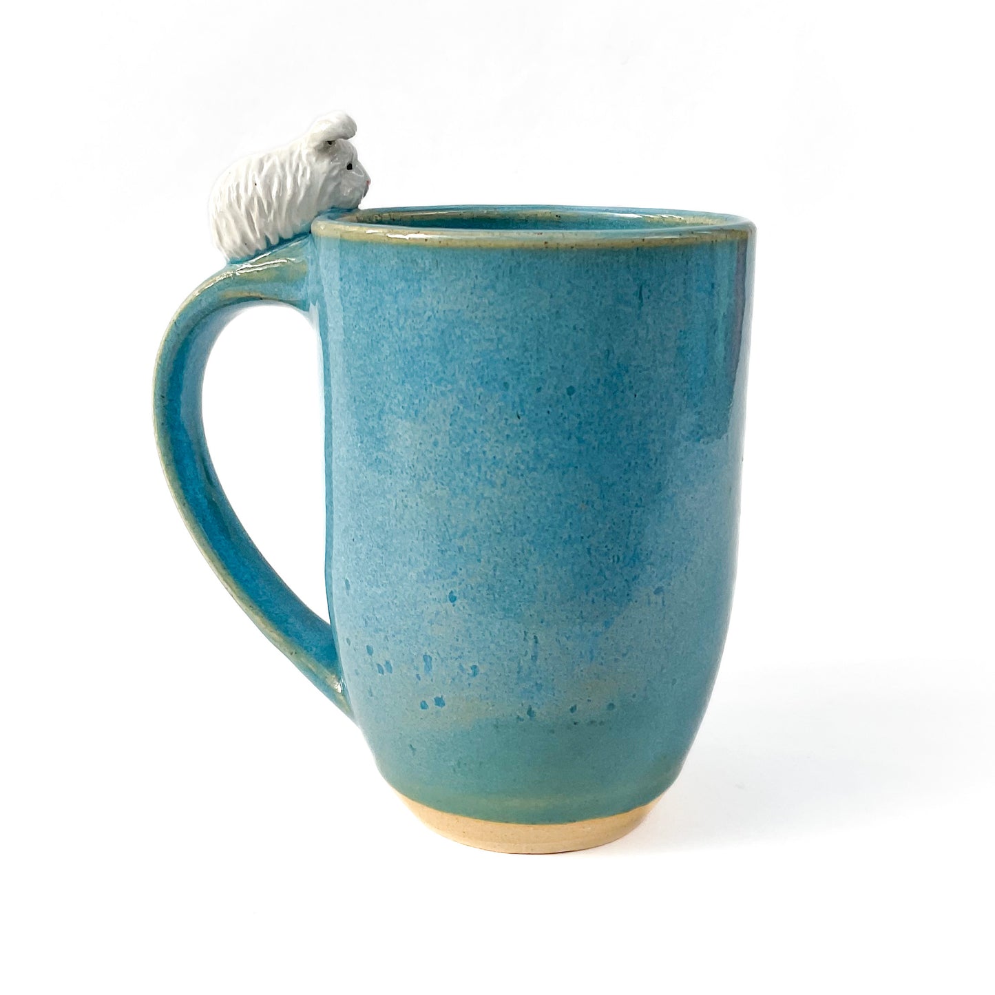 Stoneware Angora Rabbit Mug - 16 ounce Ceramic Mug