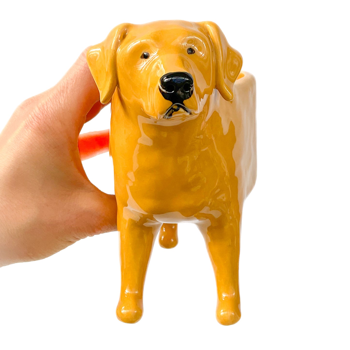 Golden Lab Dog Planter - Ceramic Dog Plant Pot