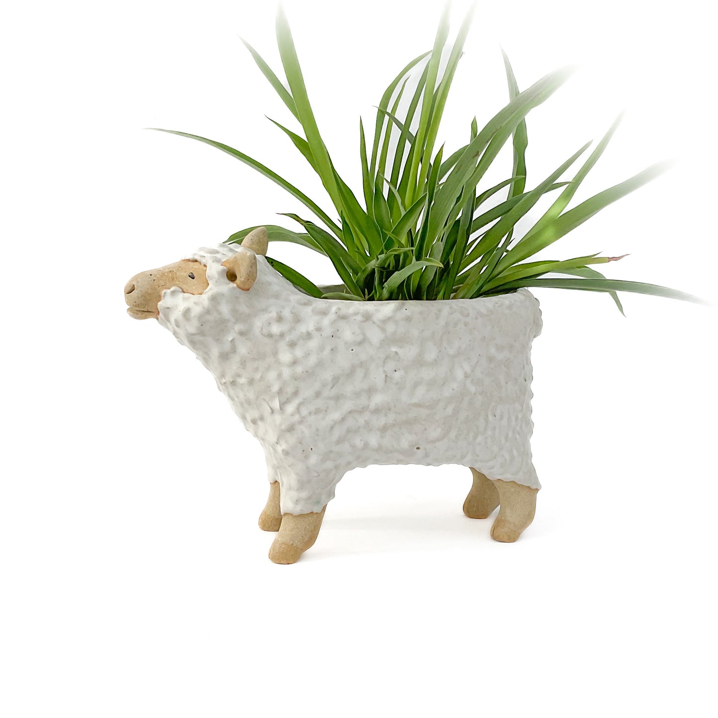 Stoneware Sheep Pot - Ceramic Sheep Planter