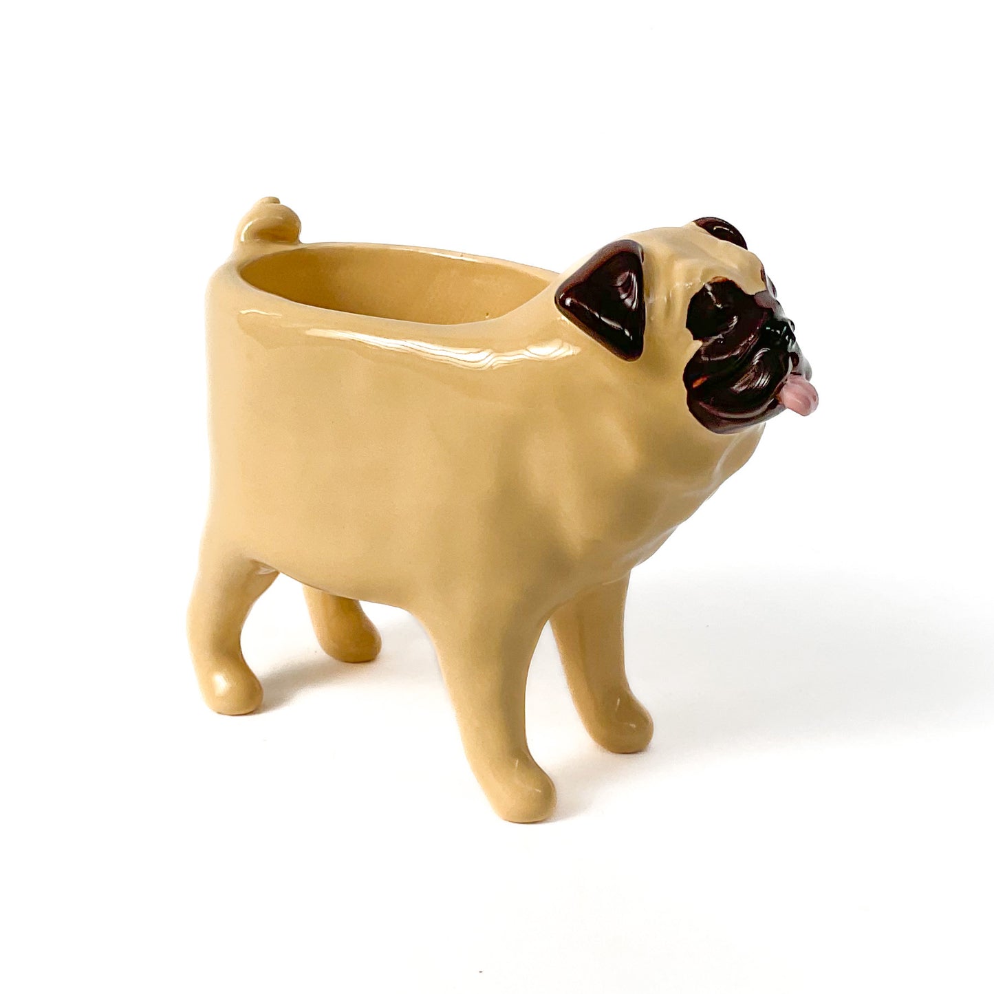 Pug Dog Planter - Ceramic Dog Plant Pot