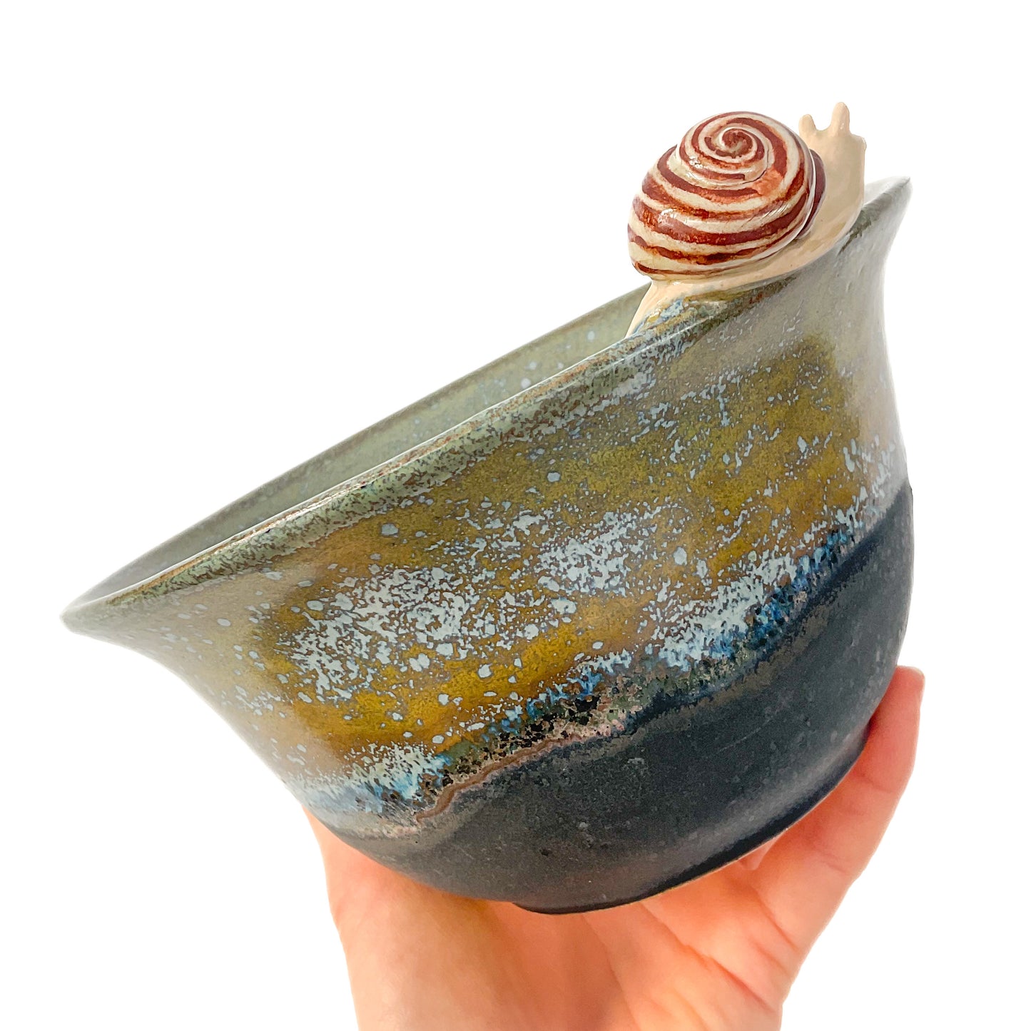 Snail Hand Sculpted Stoneware Bowl