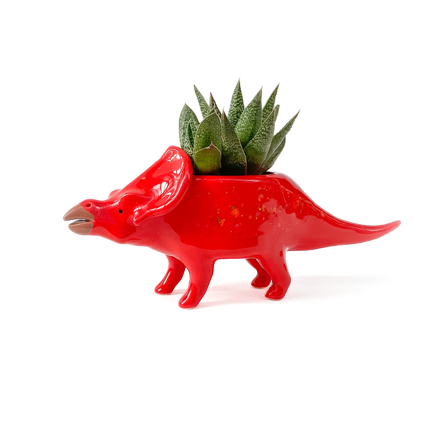 Red Protoceratops Dinosaur Planter