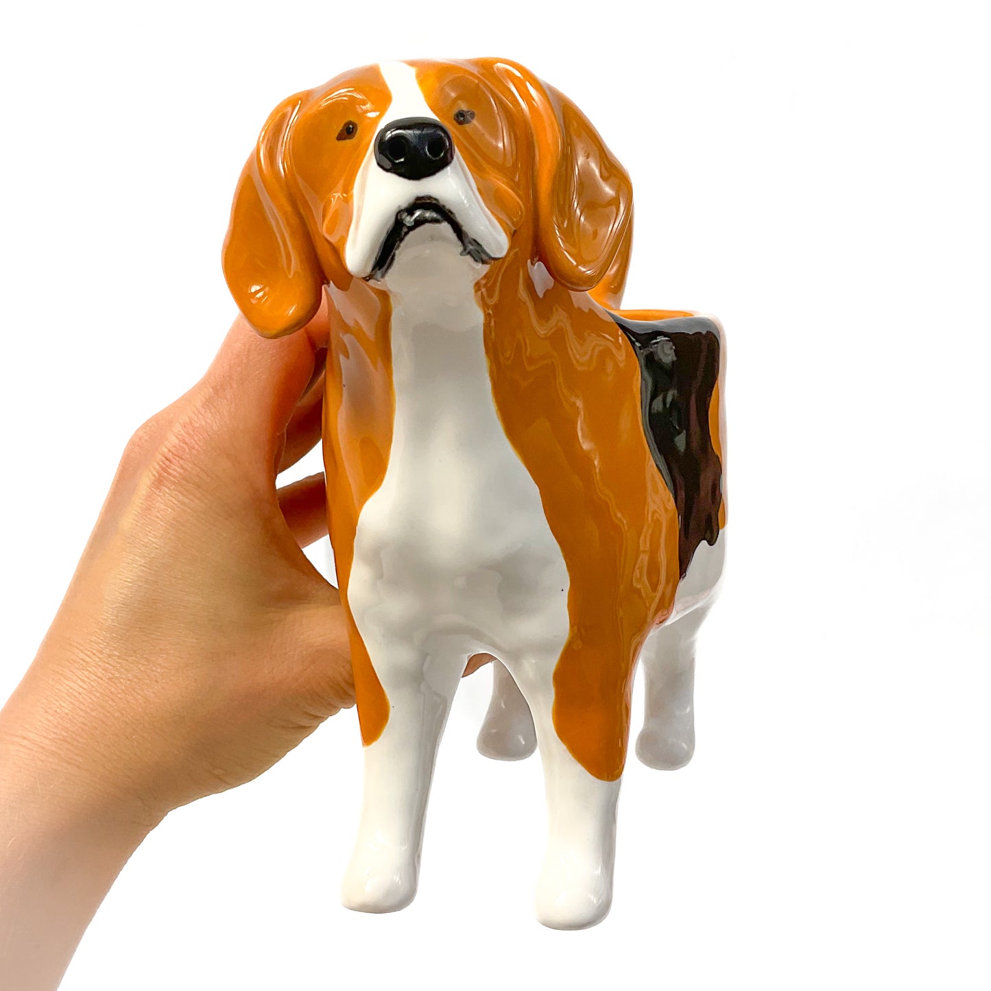 Beagle Dog Planter - Ceramic Dog Plant Pot