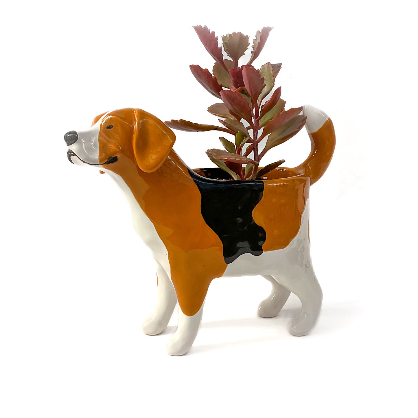 Beagle Dog Planter - Ceramic Dog Plant Pot