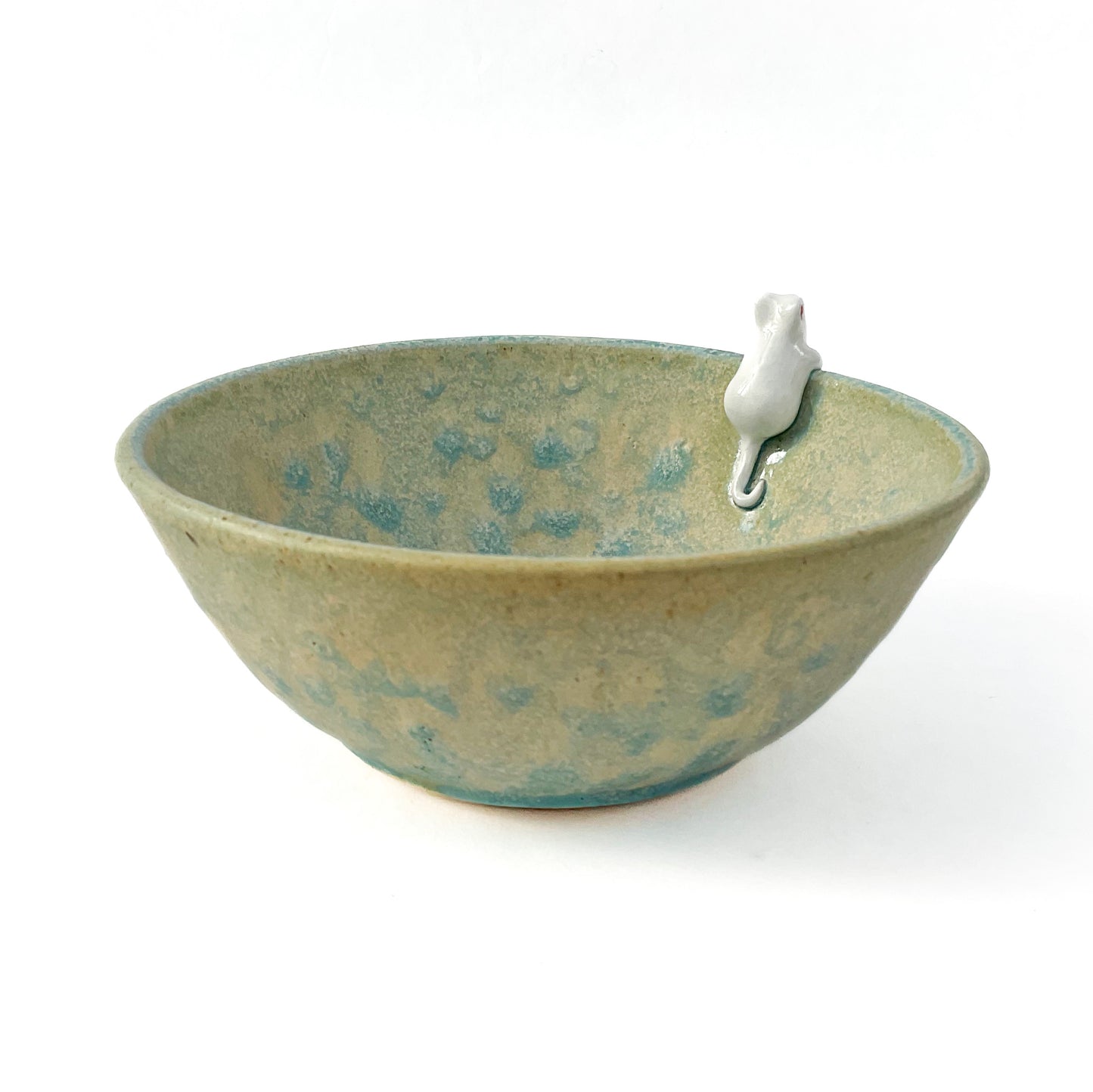 Mouse Hand Sculpted Stoneware Bowl for Decoration