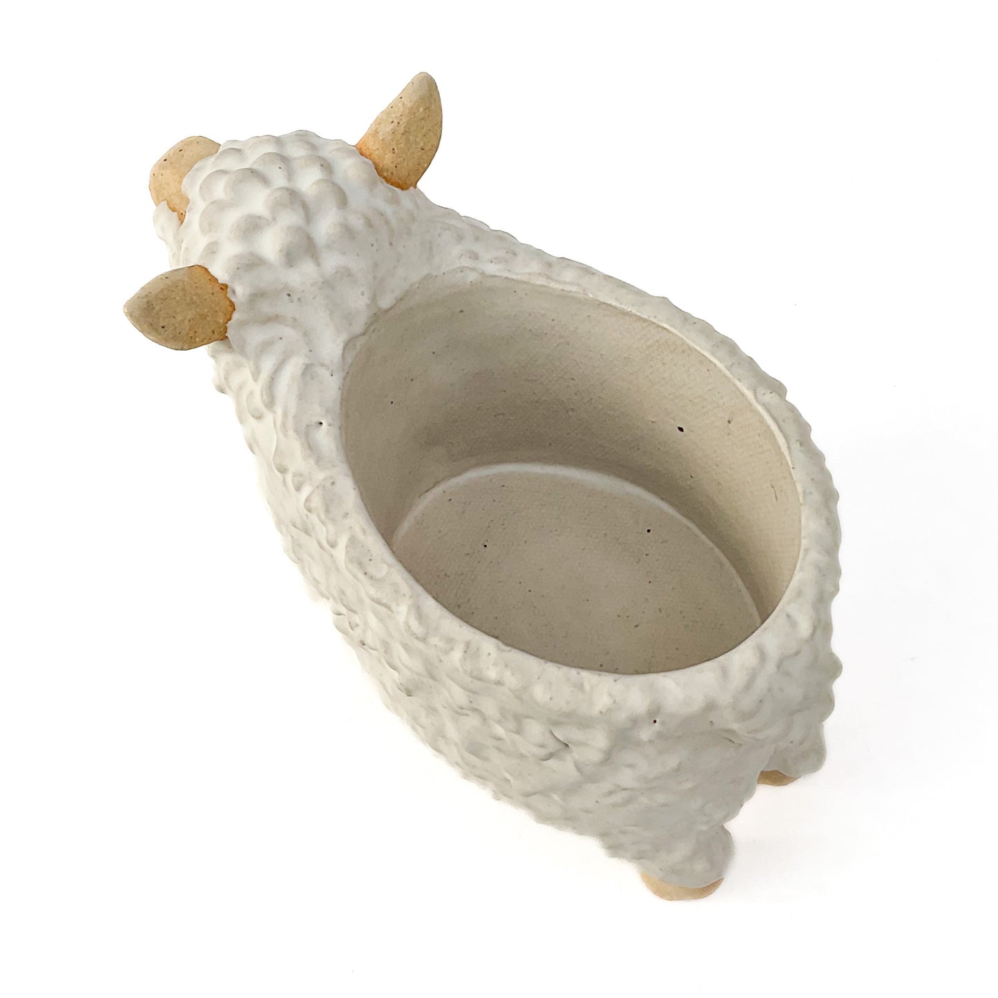 Stoneware Sheep Pot - Ceramic Sheep Planter