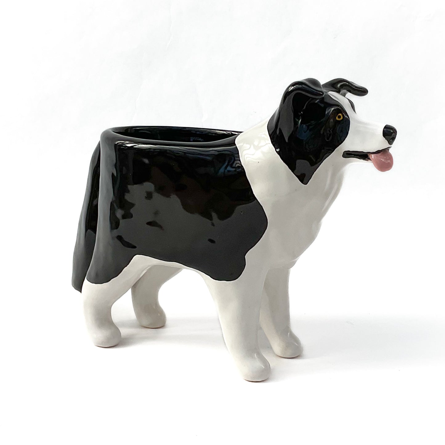 Border Collie Dog Planter - Ceramic Dog Plant Pot