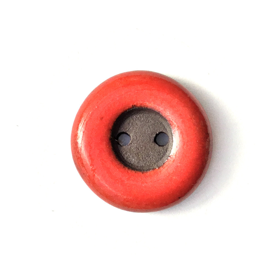 COLOR LOOP Black Clay Button  3/4"