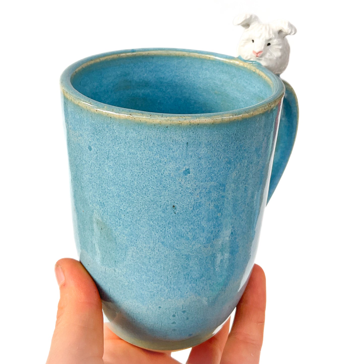 Stoneware Angora Rabbit Mug - 16 ounce Ceramic Mug