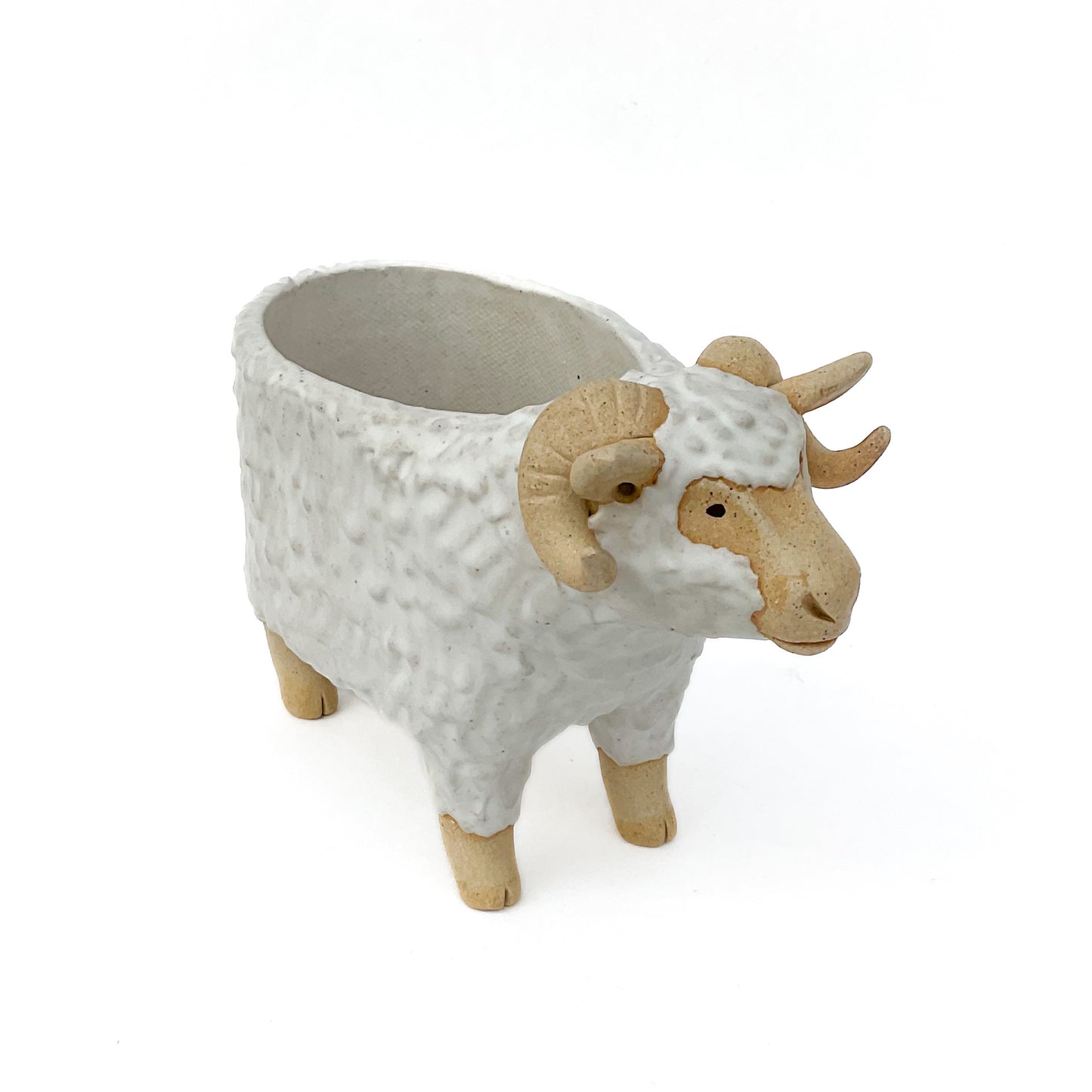 Stoneware Ram Pot - Ceramic Sheep Planter