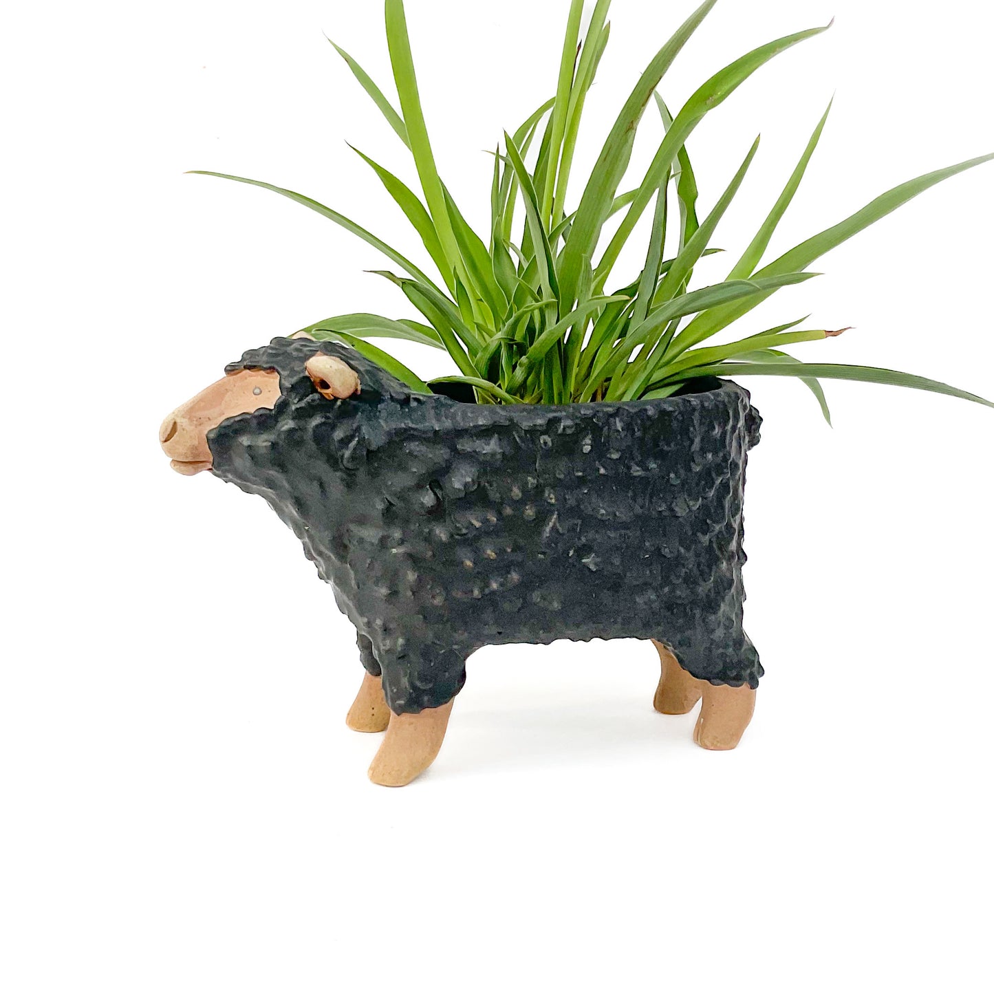 Stoneware Sheep Pot - Ceramic Sheep Planter