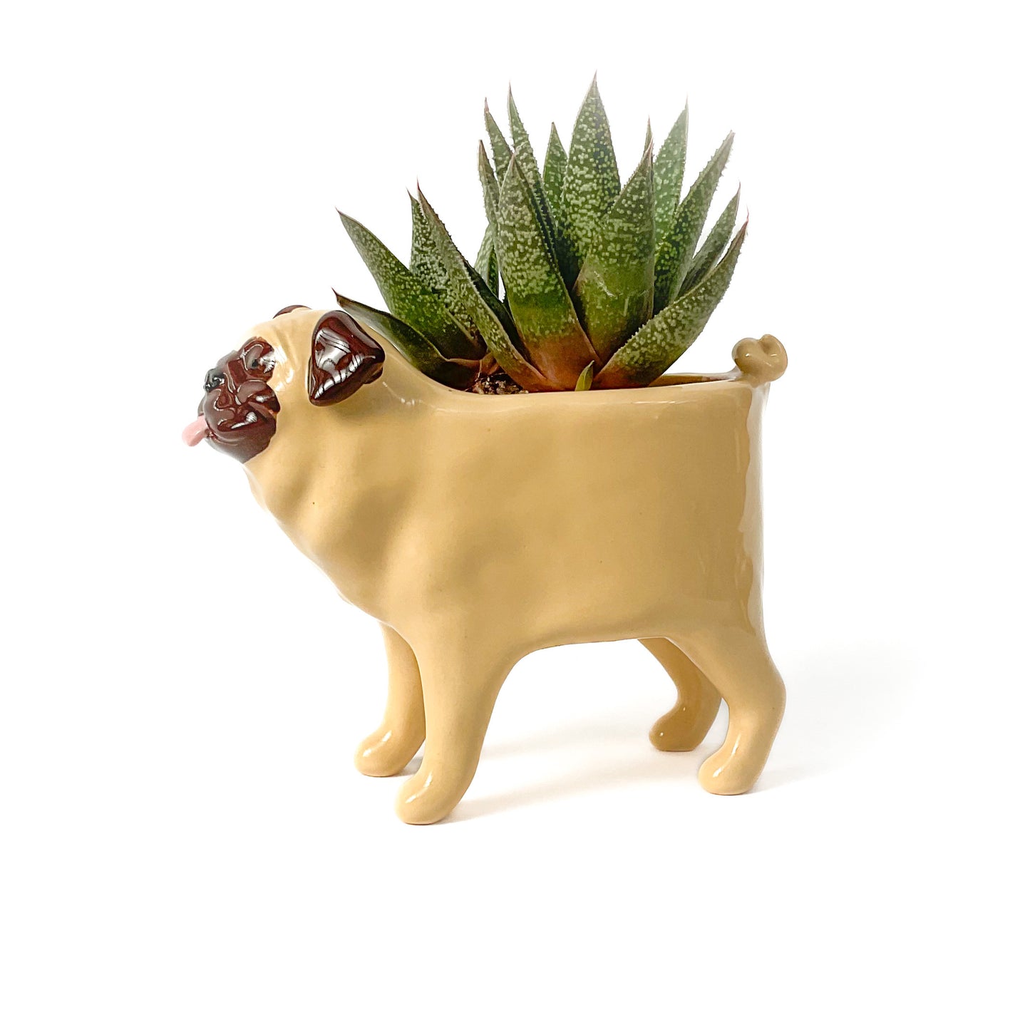 Pug Dog Planter - Ceramic Dog Plant Pot