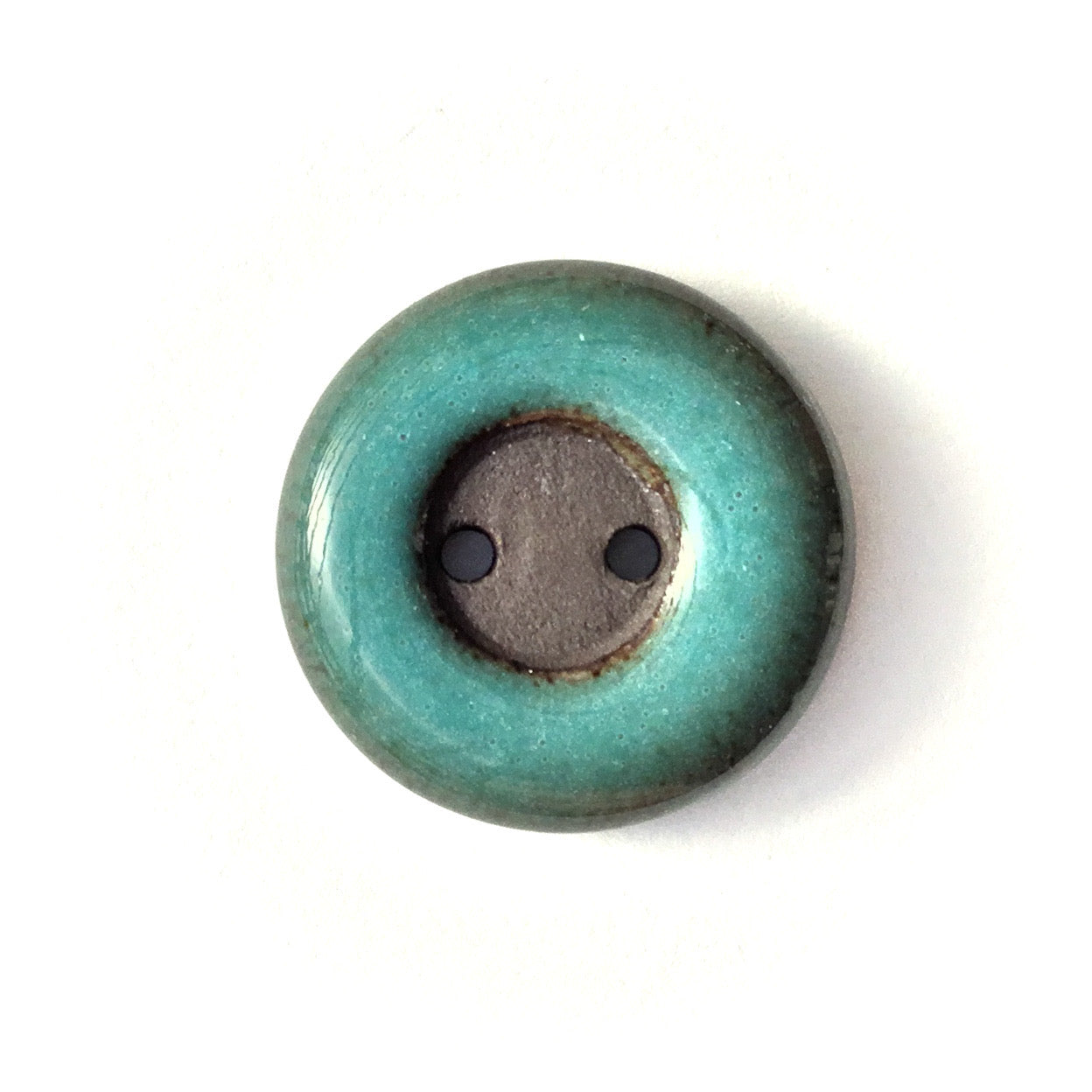 COLOR LOOP Black Clay Button  3/4"