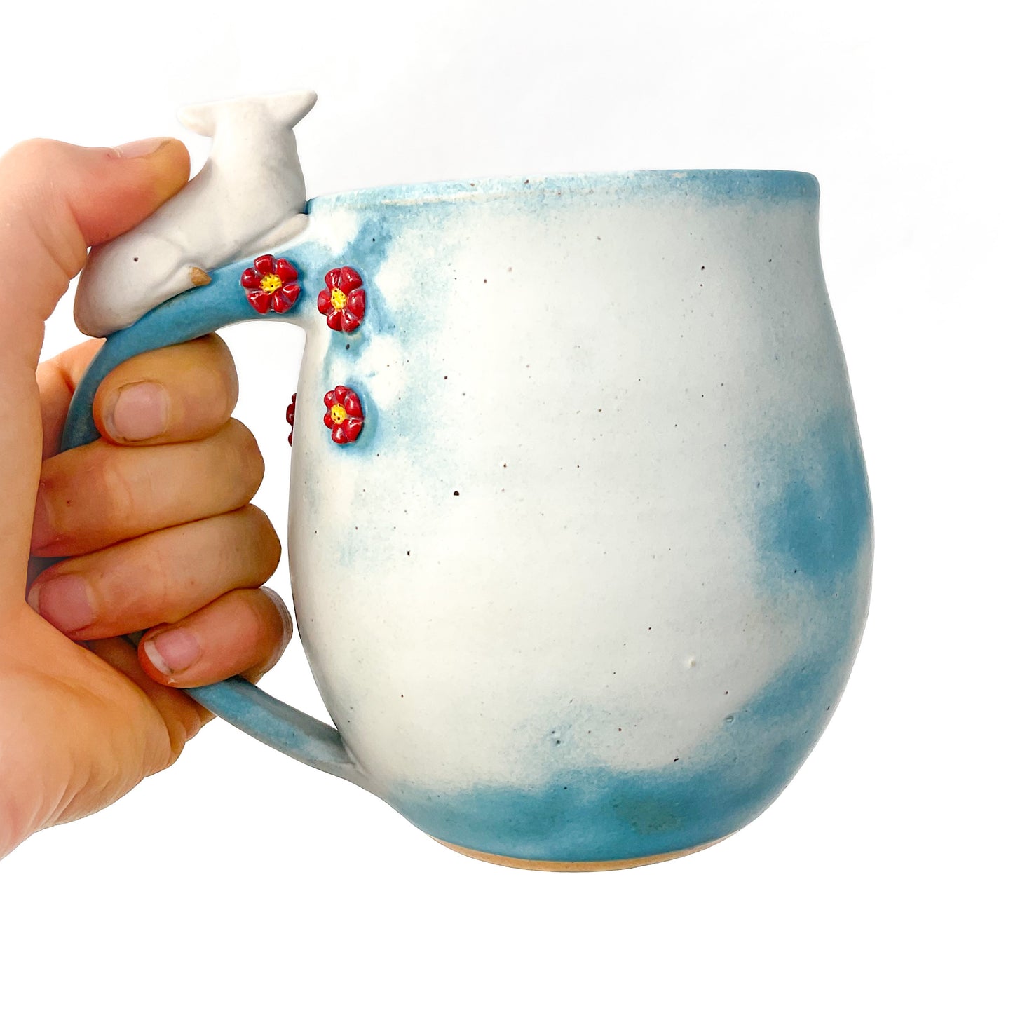 Stoneware Lamb Mug - 24 ounce Ceramic Mug