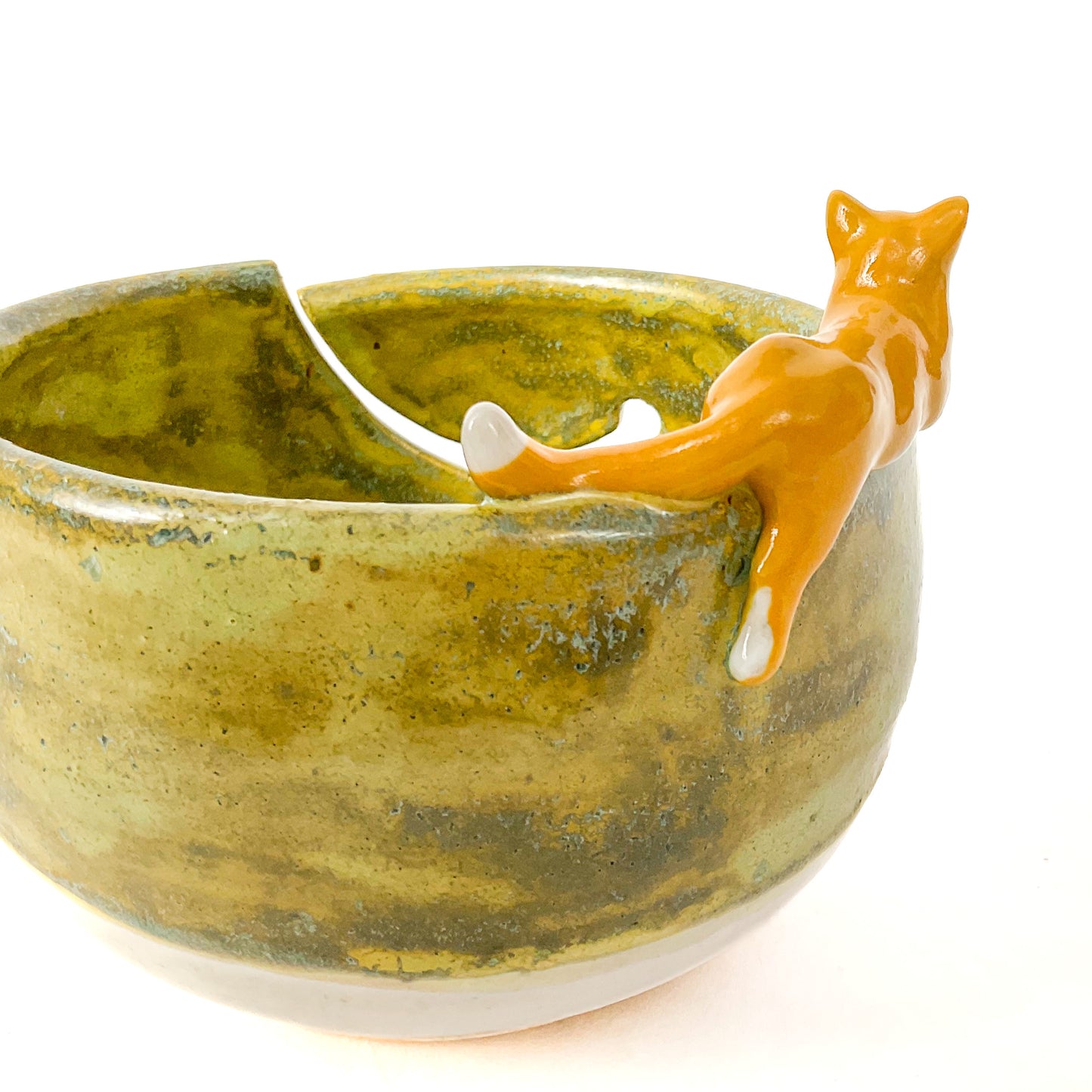 Orange Cat Yarn Bowl