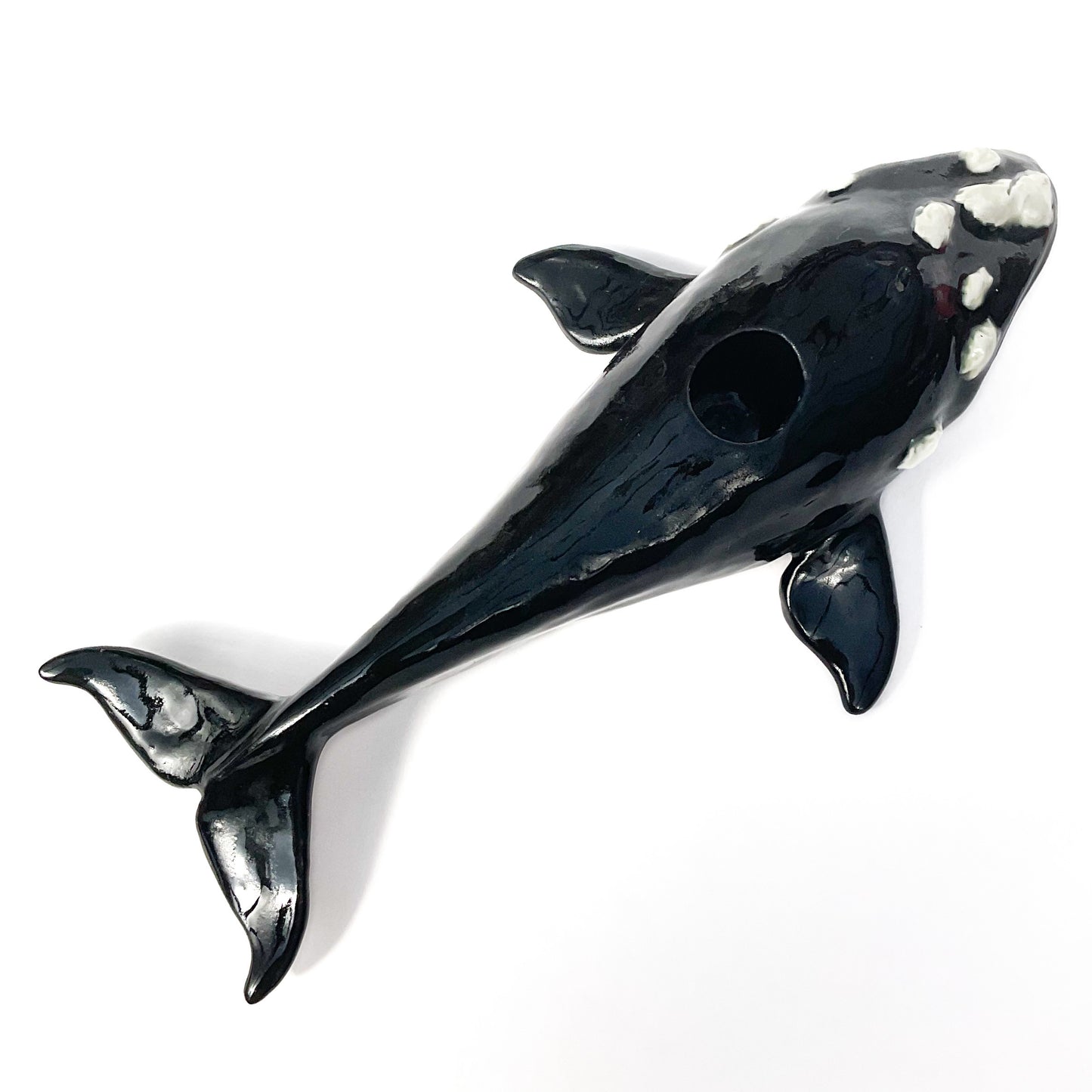 North Atlantic Right Whale Ceramic Candlestick Holder