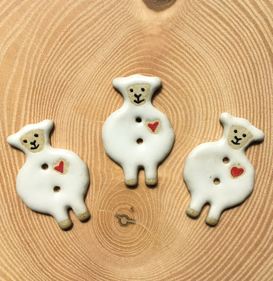 Sheep Love Stoneware Buttons