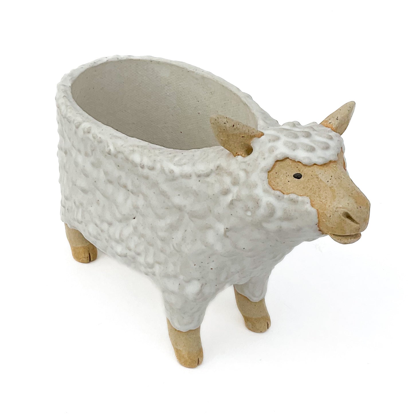 Stoneware Sheep Pot - Ceramic Sheep Planter