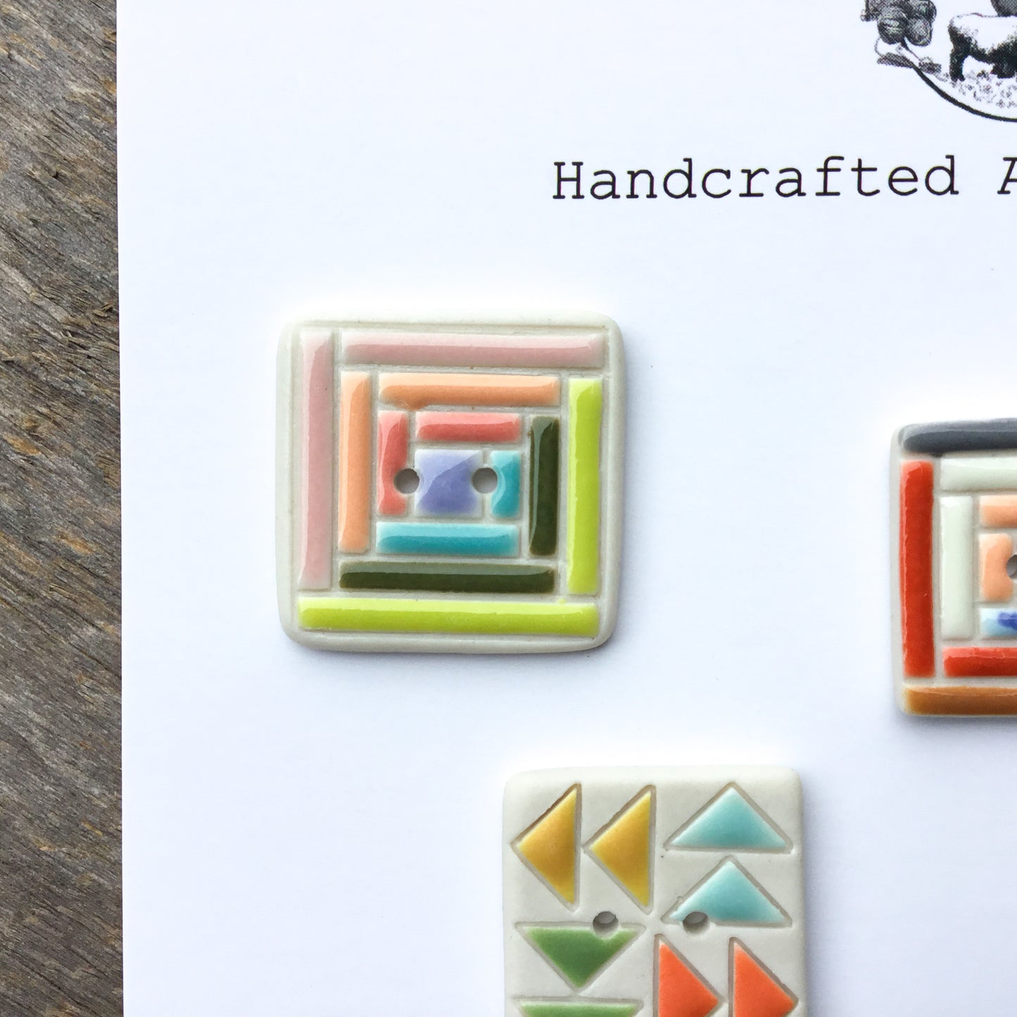 One-of-a-Kind Quilt Block Button - Set of 5