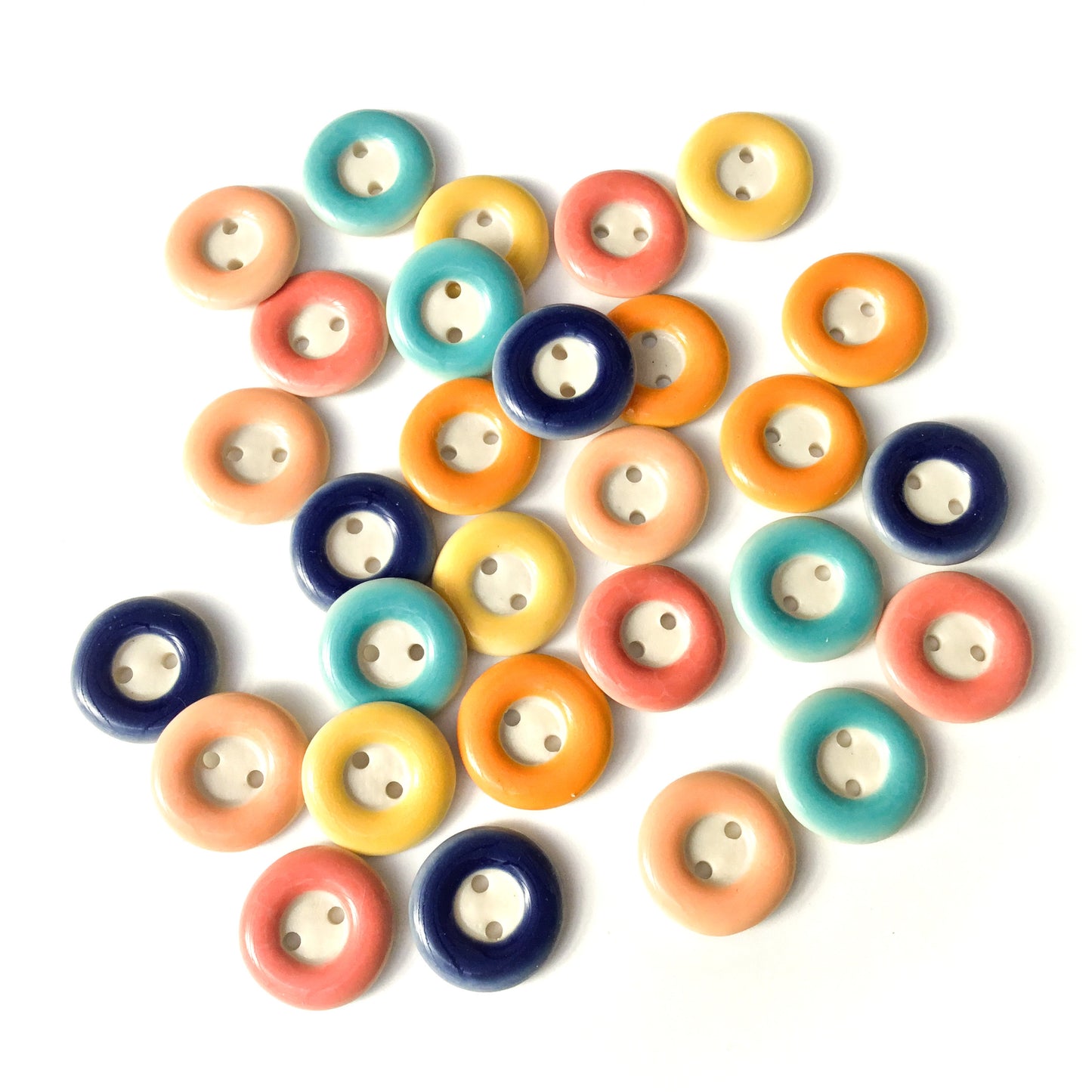 COLOR LOOP Porcelain Button  3/4"