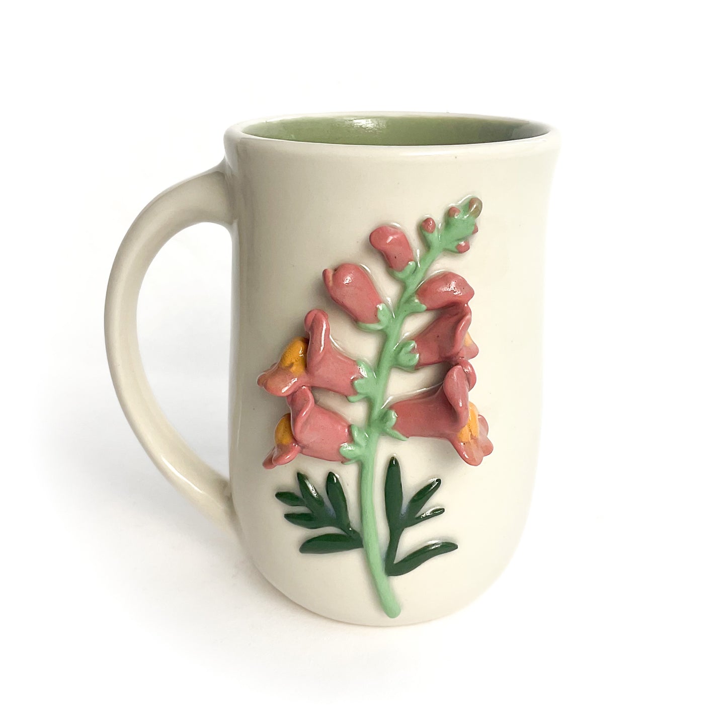 Snapdragon Hand Sculpted Porcelain Mug 10 oz