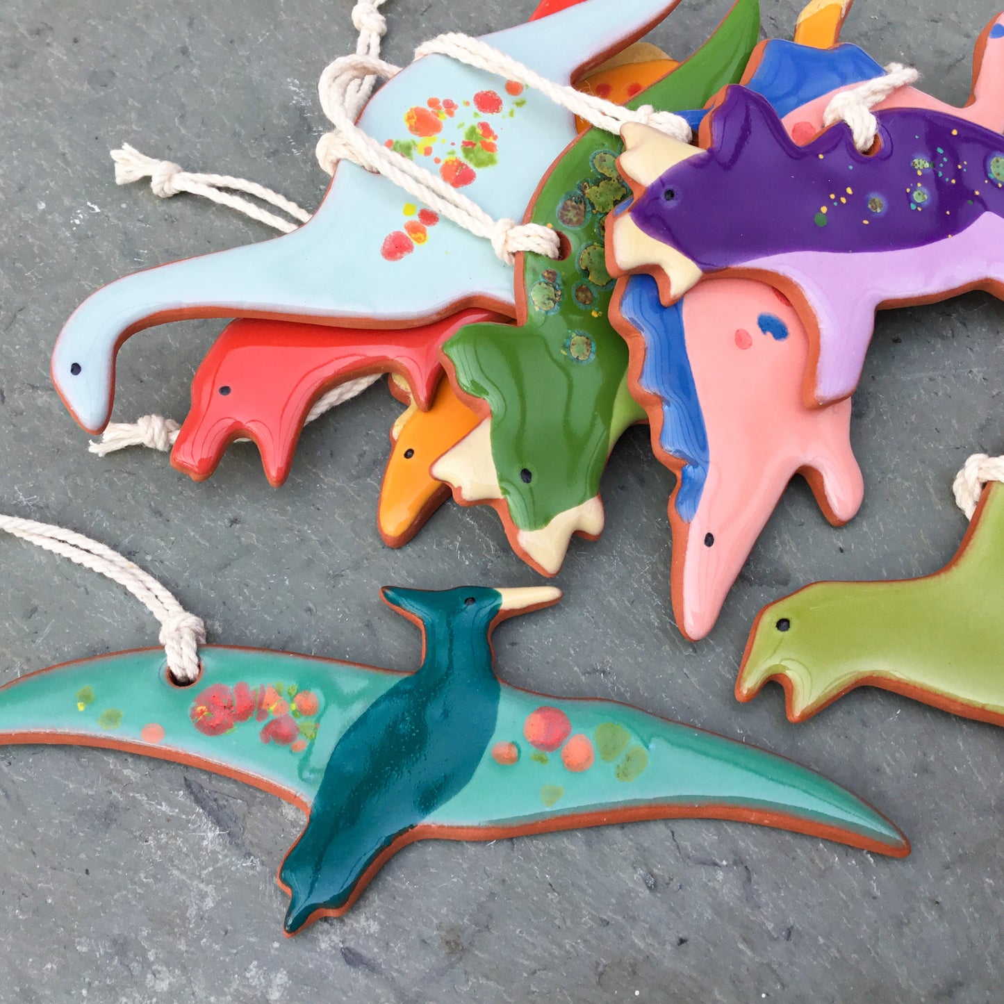 Color Burst Dinosaur Ornaments