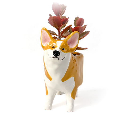 Corgi Dog Planter - Ceramic Dog Plant Pot