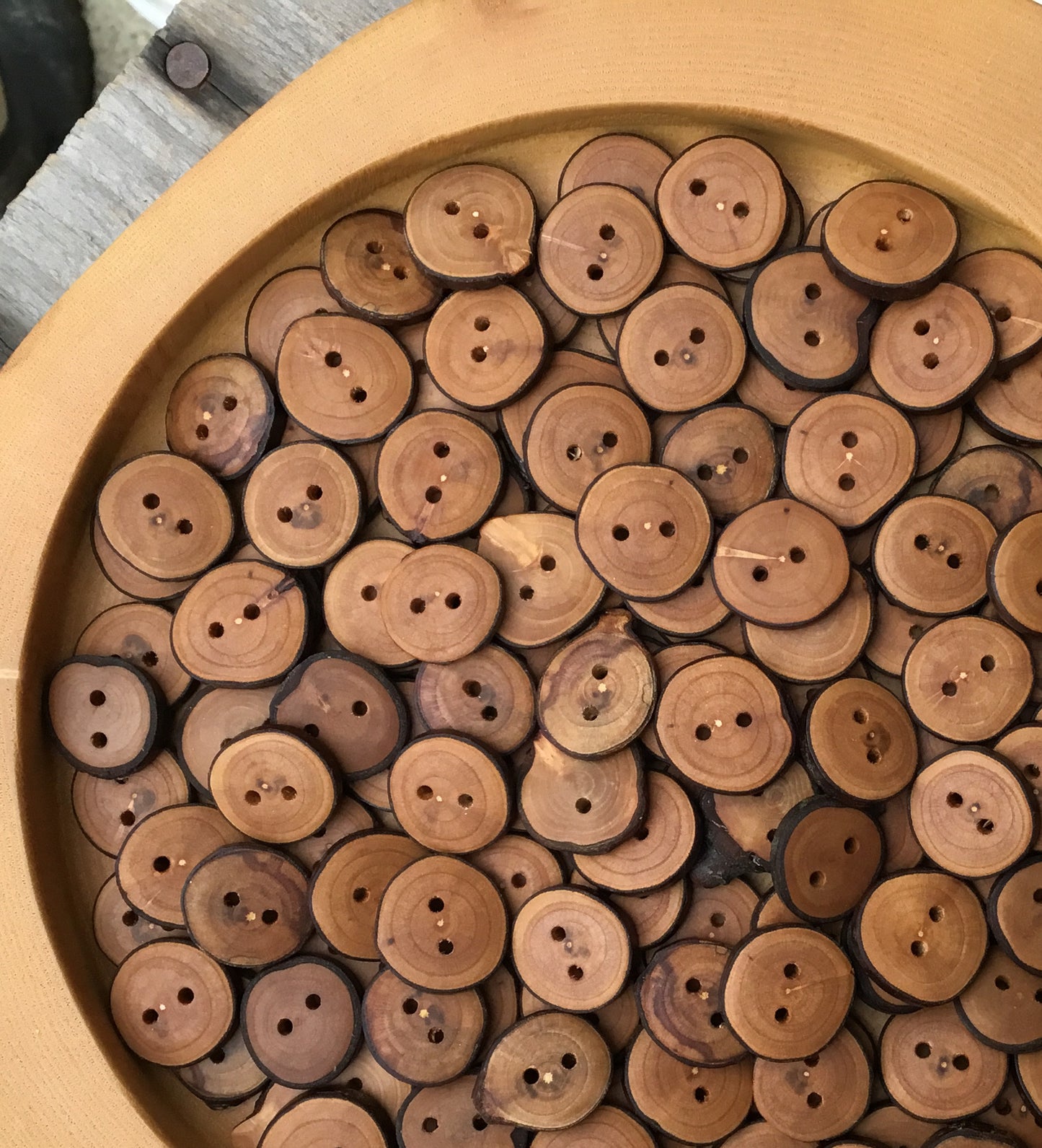 Bulk ‘Rustic’ Live Edge Cherry Wood Buttons - 3/4”