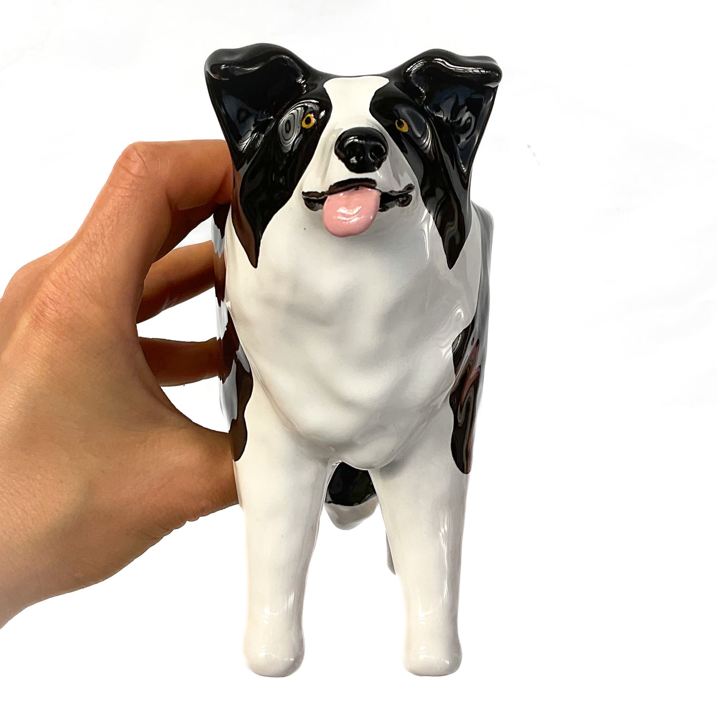 Border Collie Dog Planter - Ceramic Dog Plant Pot