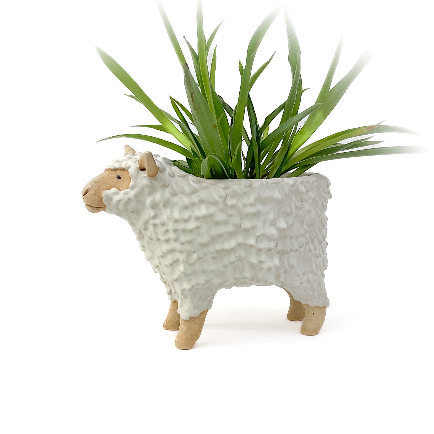 Stoneware Sheep Pot - Ceramic Sheep Planter