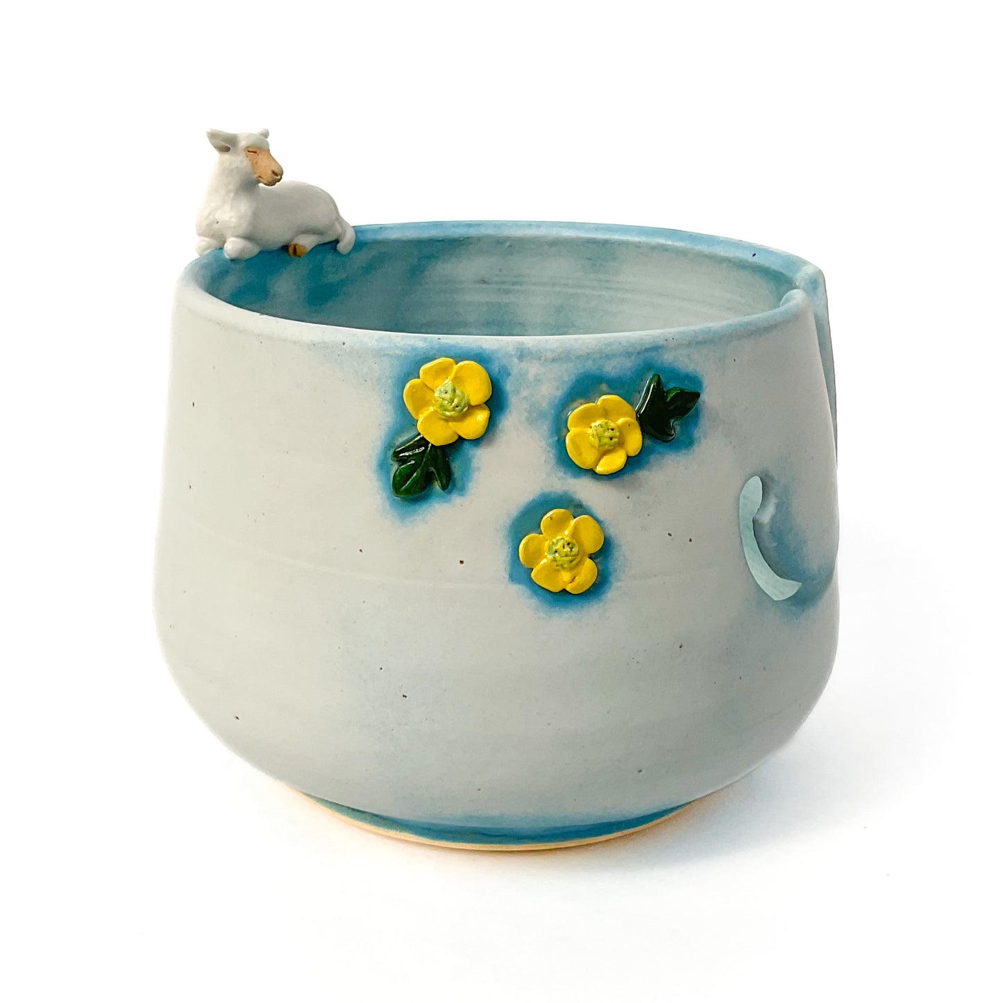 Lamb and Buttercups Yarn Bowl