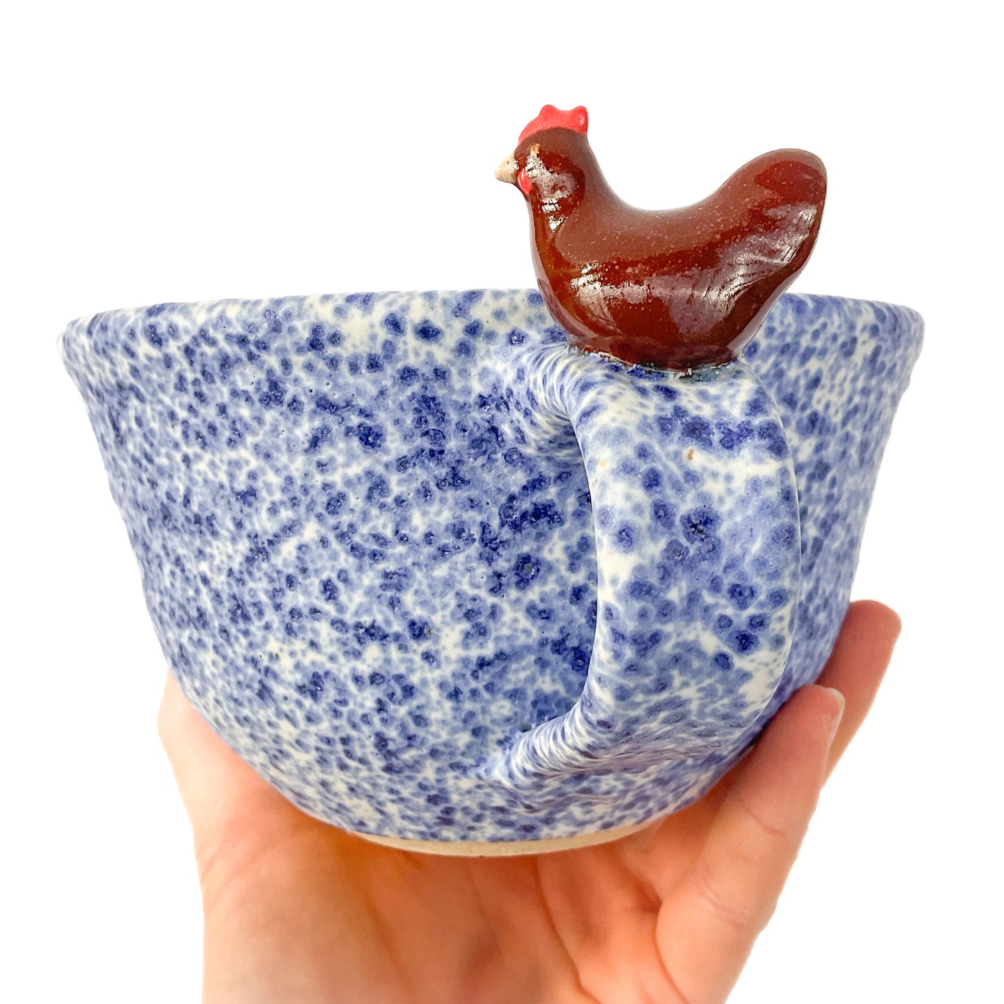 Hen Hand Sculpted Stoneware Bowl