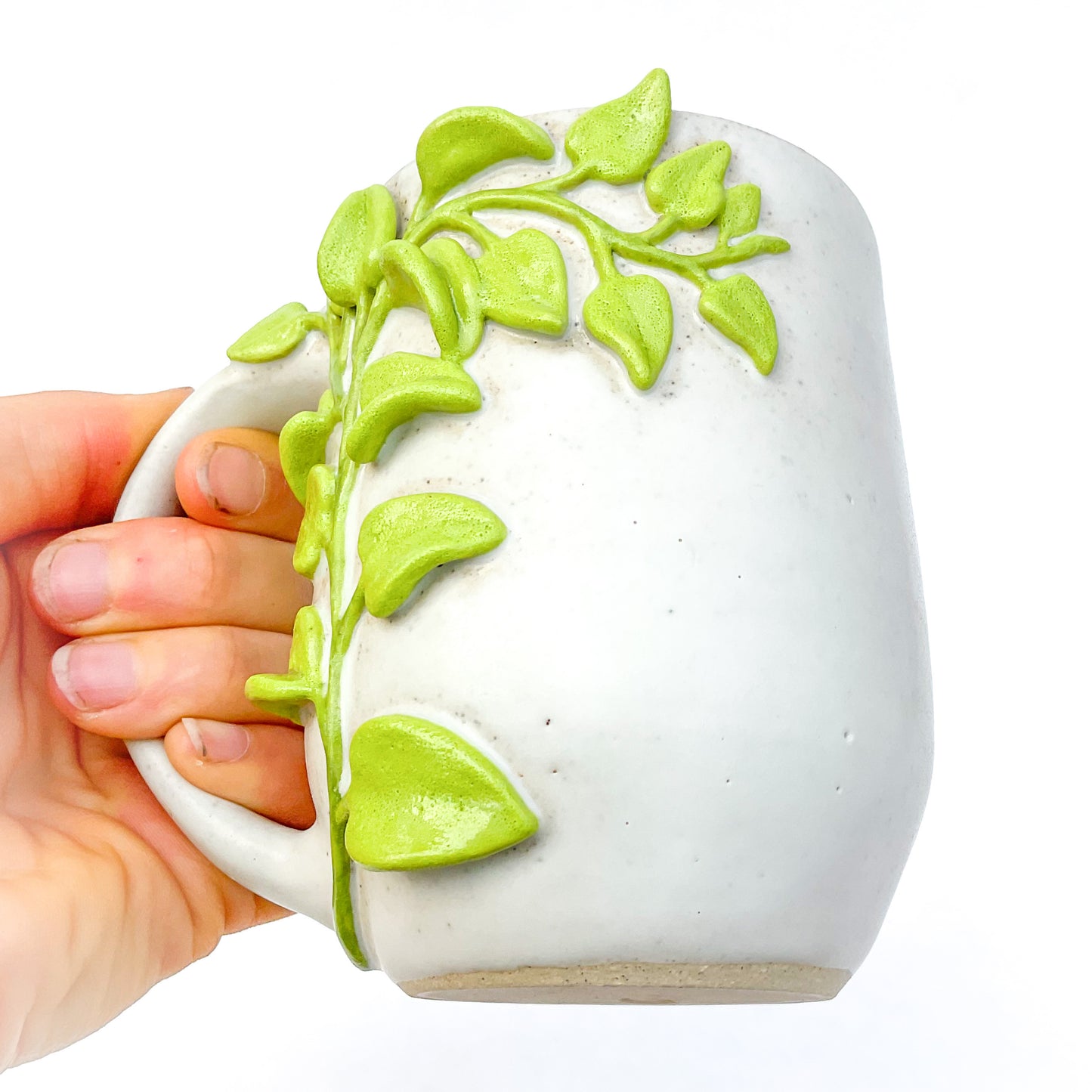 Pothos Hand Sculpted Stoneware Mug 12 oz