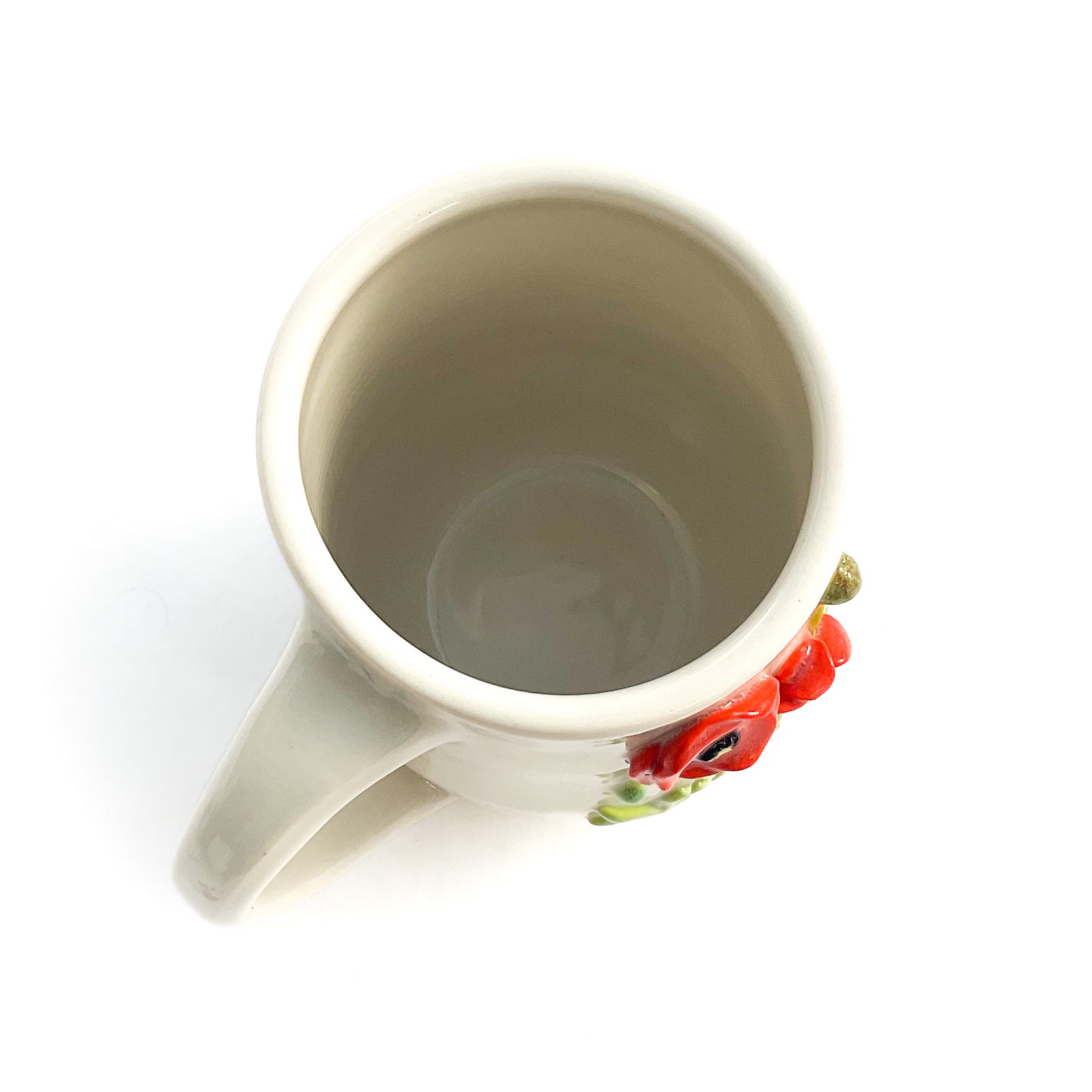 Poppy Hand Sculpted Porcelain Mug 10 oz