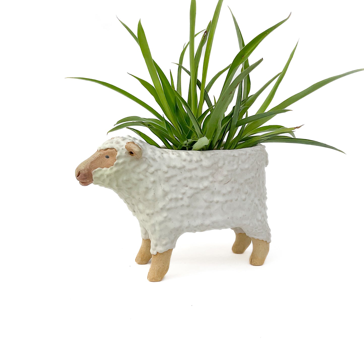 Stoneware Sheep Pot - Ceramic Sheep Planter