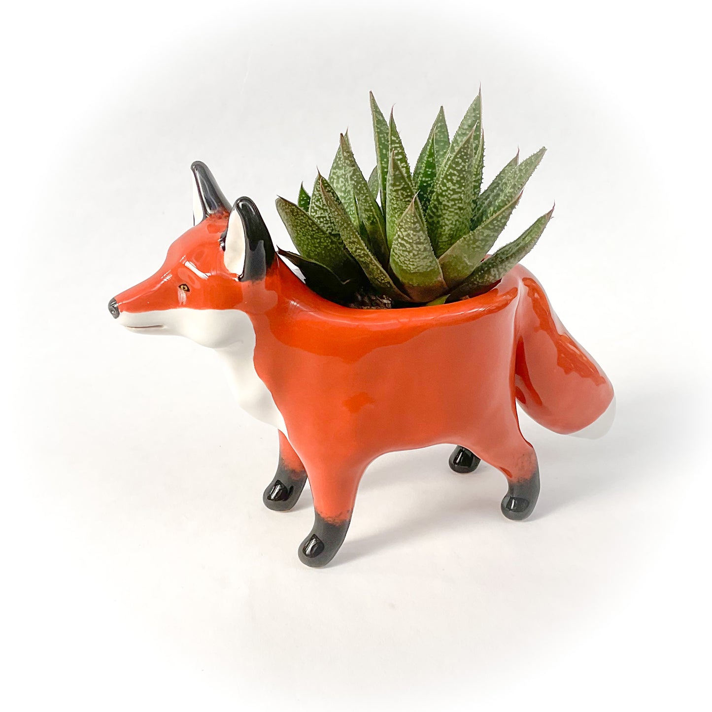 Red Fox Ceramic Planter