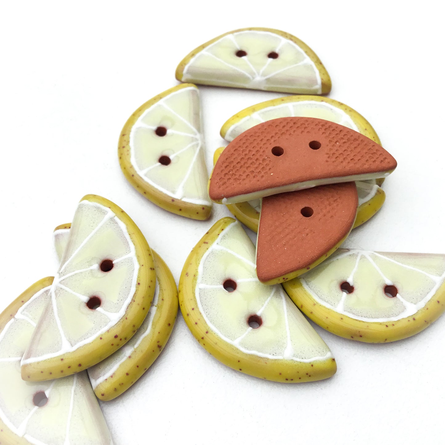 Lemon Slice Button - 5/8" x 1 1/4"