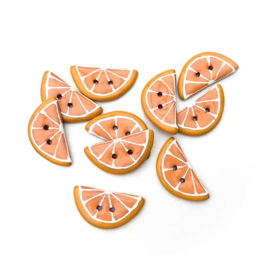 Orange Slice Button - 5/8" x 1 1/4"