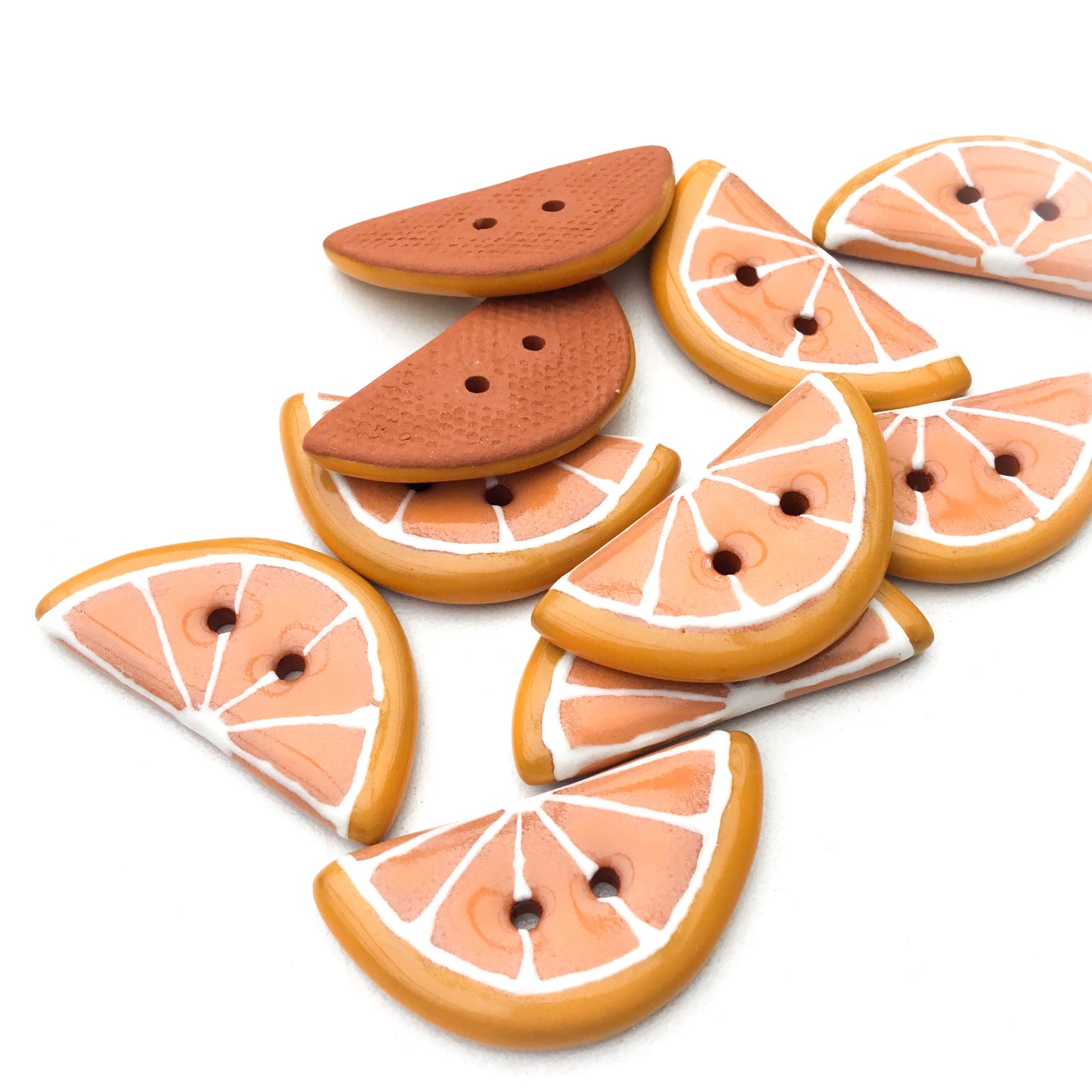 Orange Slice Button - 5/8" x 1 1/4"