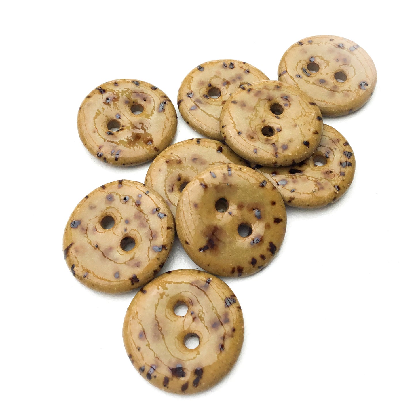 Caramel Fleck Stoneware Buttons - 3/4"