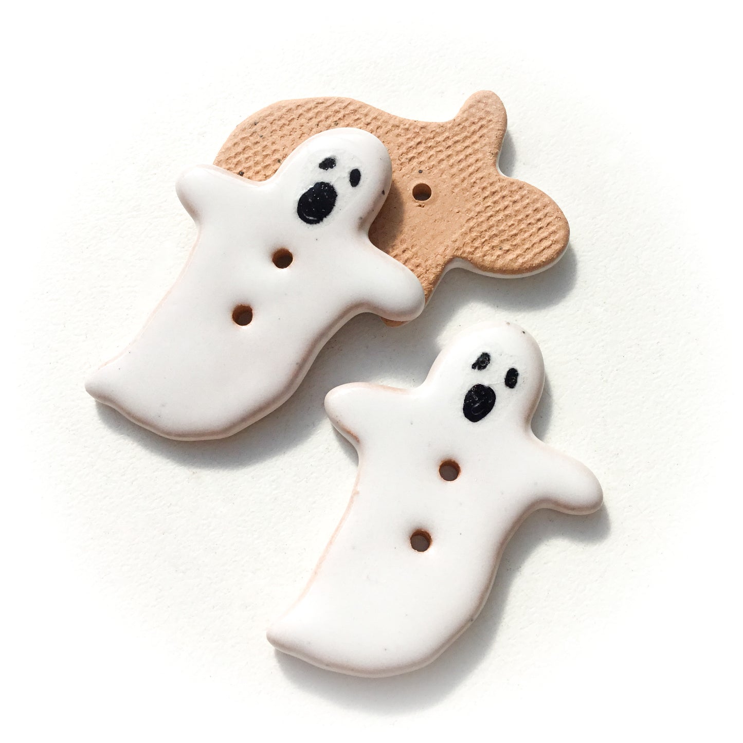 Spooky Ghost Buttons 1-1/2" x 1-3/16"