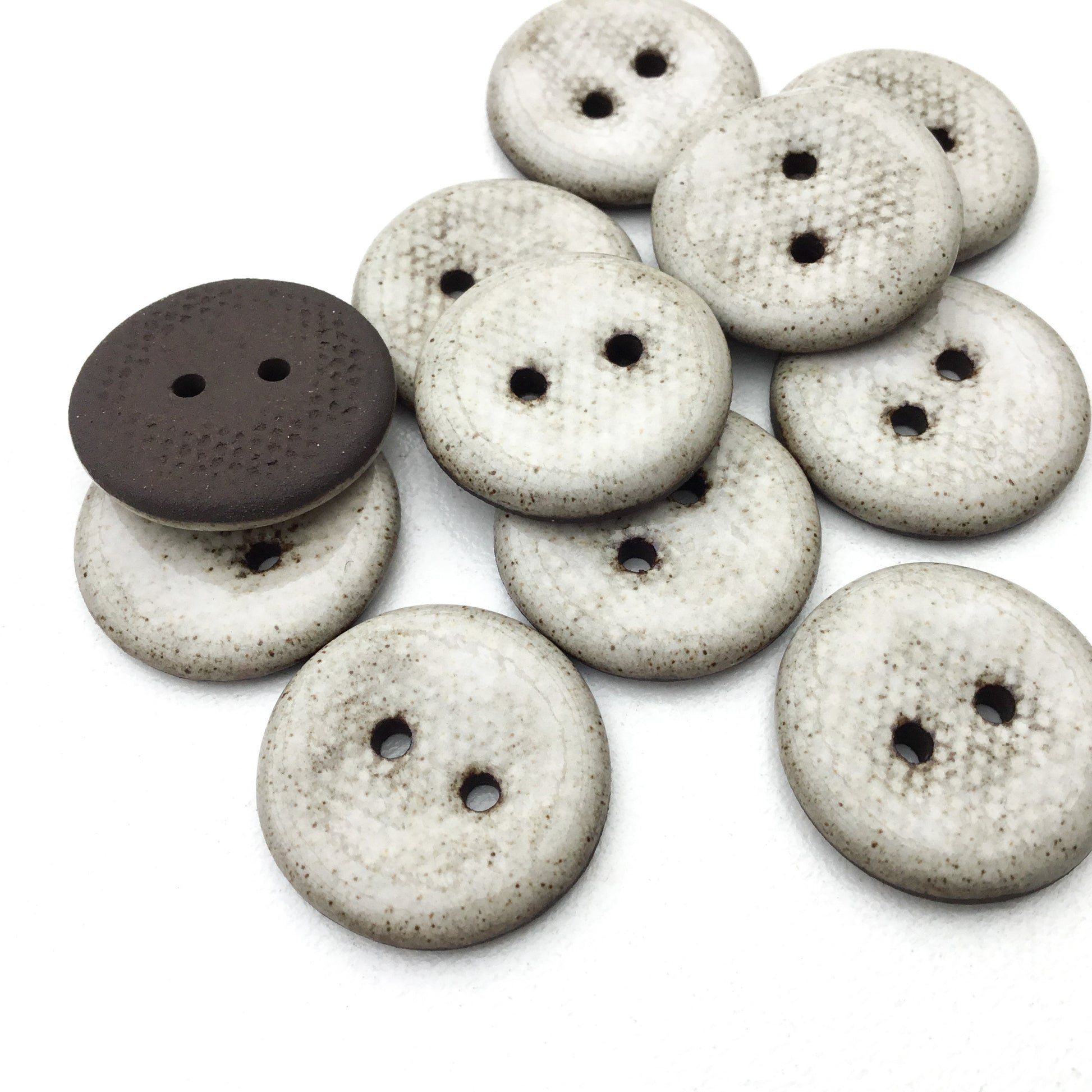 Mottled White Black Clay Button 3/4 – Haulin' Hoof Farm Store