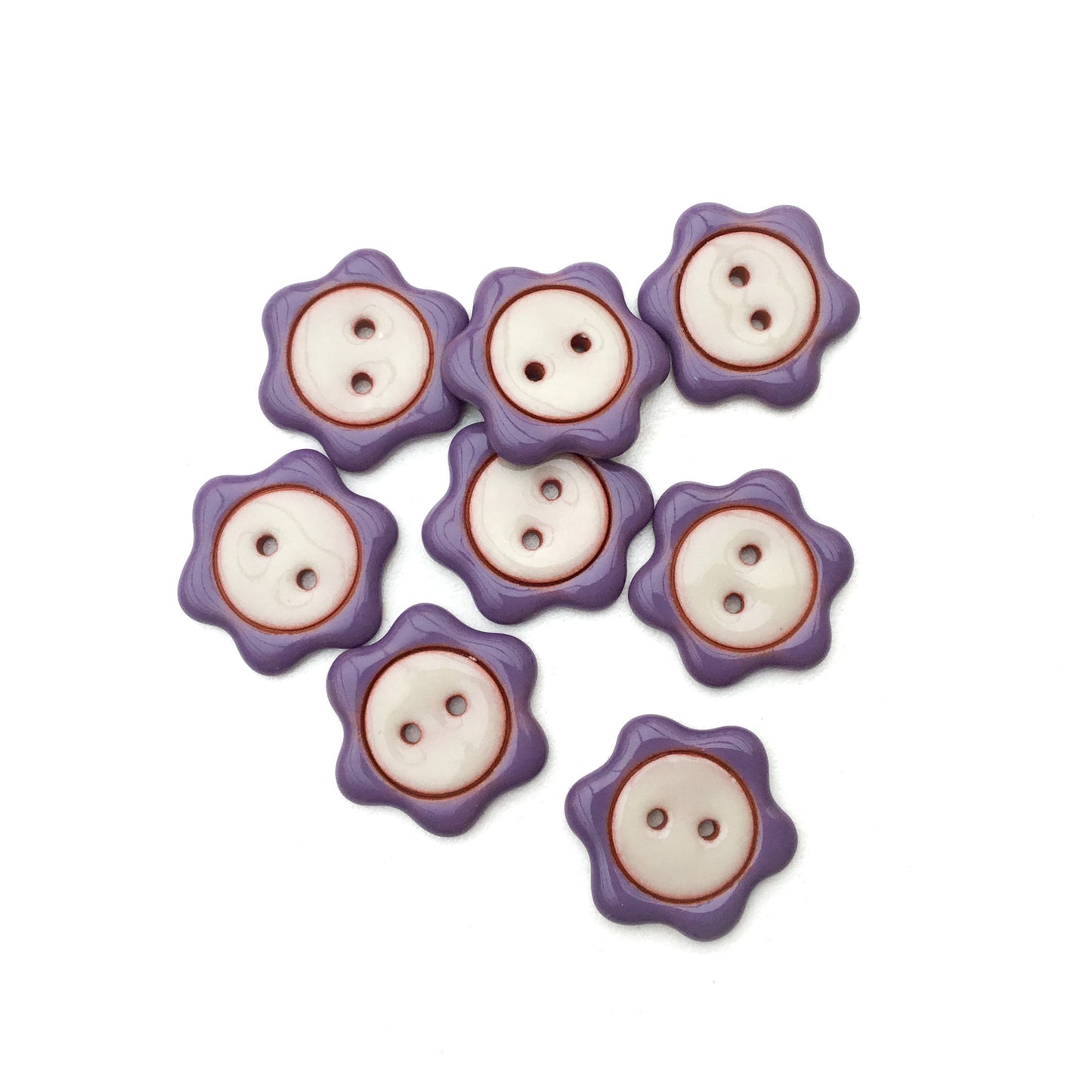 'Floral Darlings' Flower Buttons - True Purple 7/8"