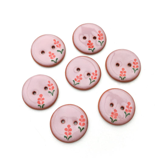 Pink Delphinium Buttons  7/8"