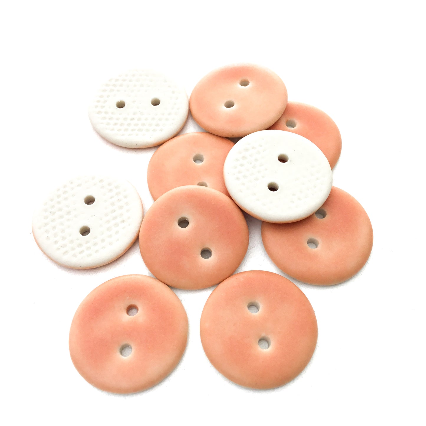 Matte Peach Porcelain Button  7/8"