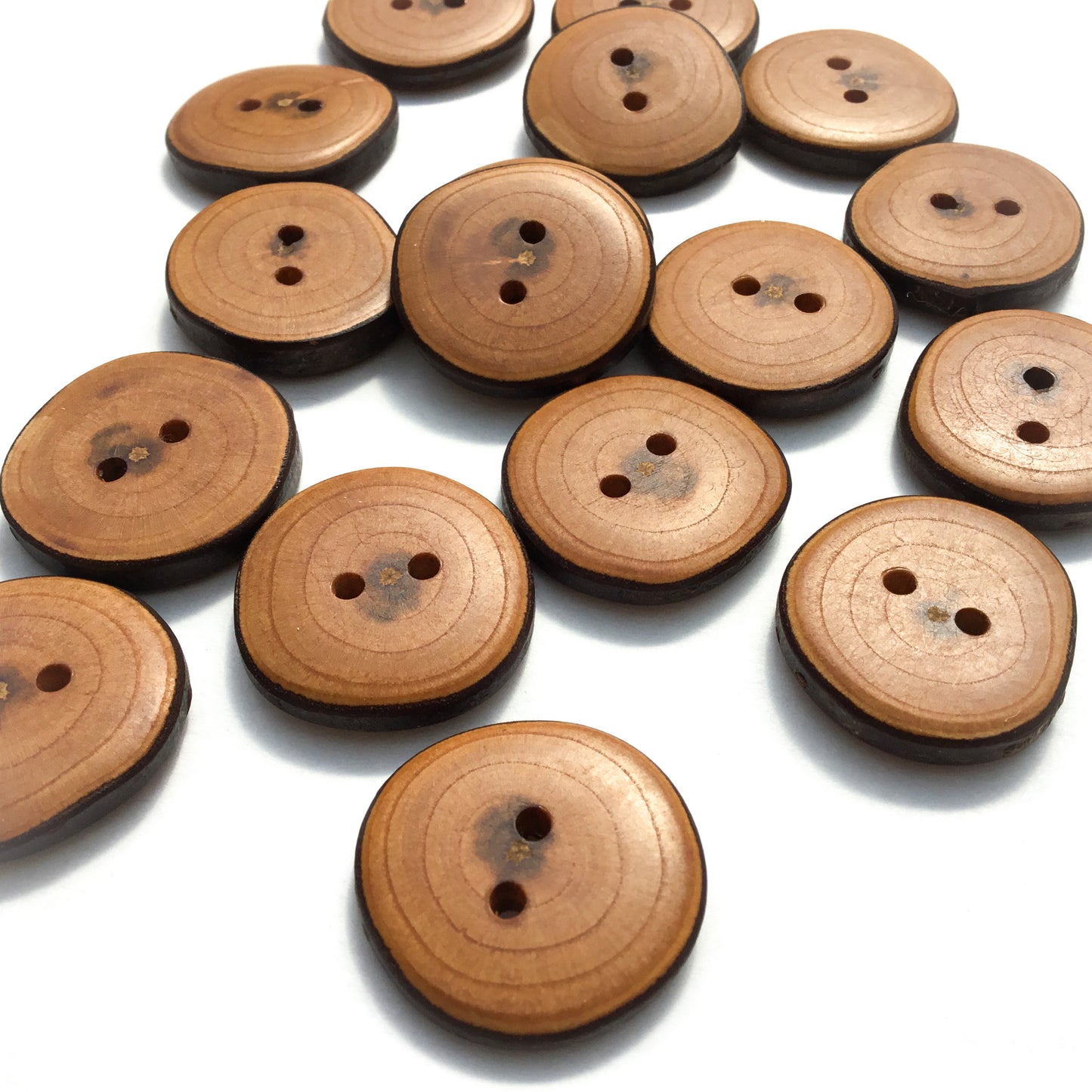 Live Edge Cherry Wood Buttons  1"