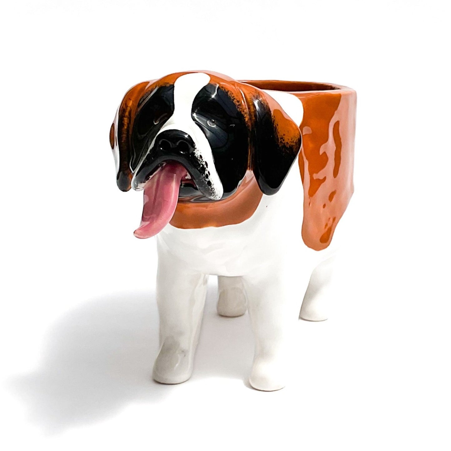 Saint Bernard Dog Planter - Ceramic Dog Plant Pot